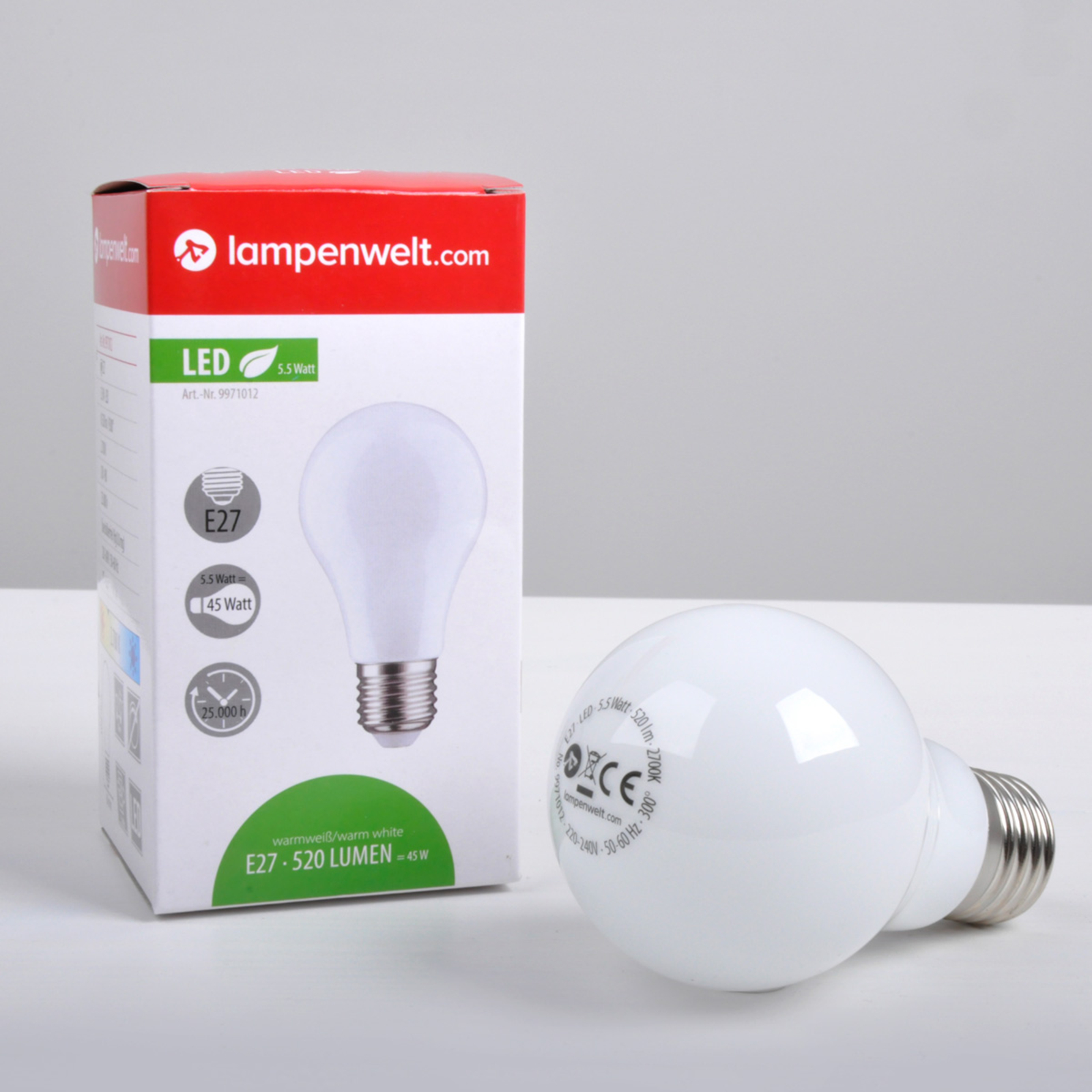 E27 5.5W 827 LED traditional light bulb matt