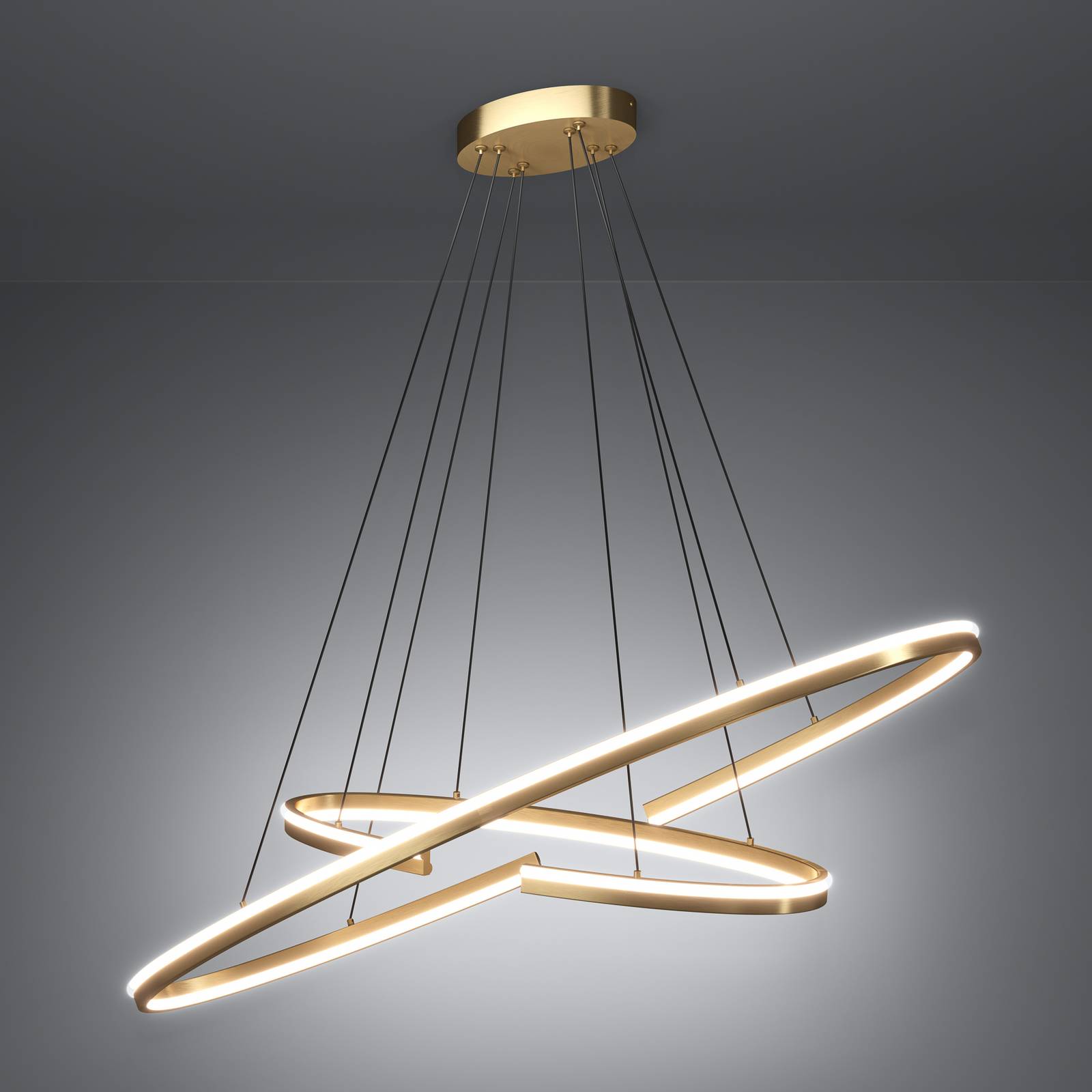 Suspension LED Stars of Light Bogado, dorée, 120 cm, à intensité variable