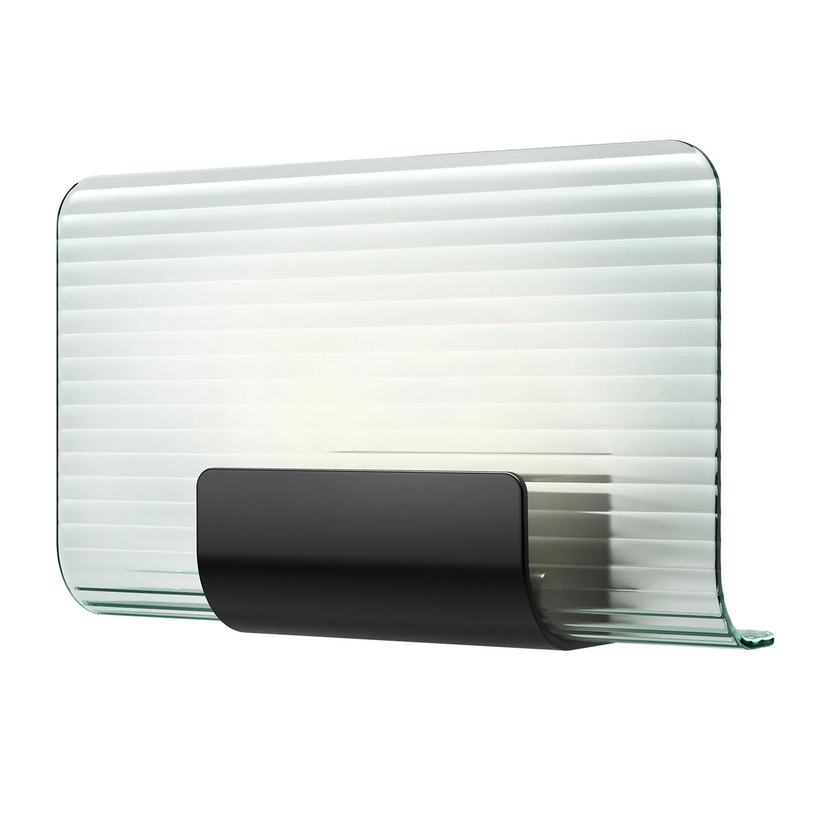 kdln Applique a LED Nami, nero, larghezza 30 cm, vetro