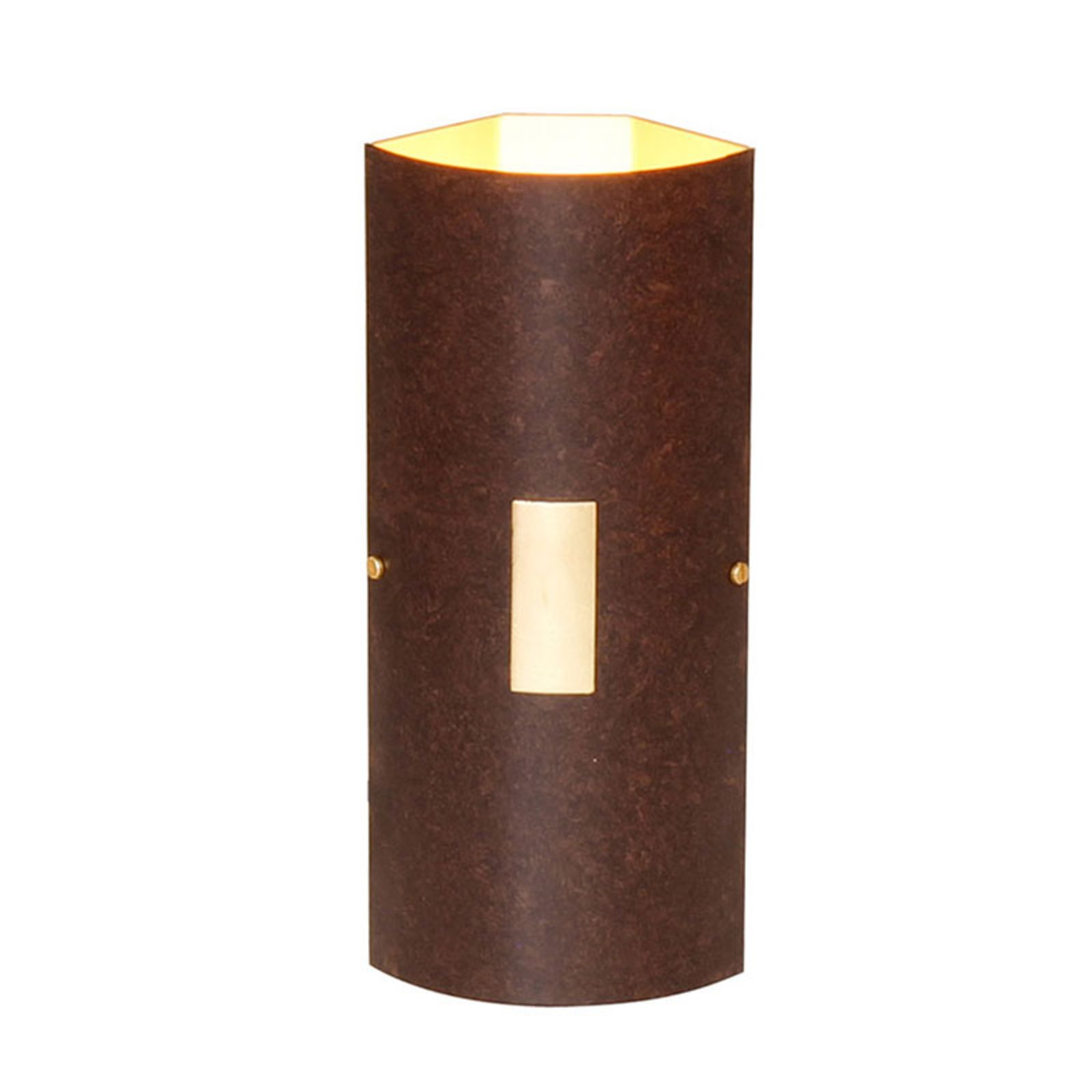 Menzel Solo væglampe, kant, brun-sort/guld