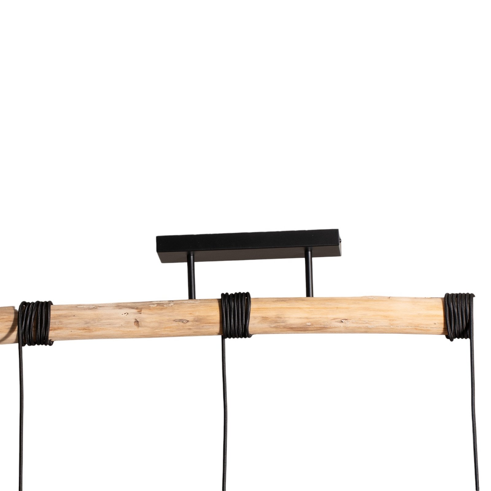 Lindby Amilia hanging light, fabric, 3-bulb, red/grey/black