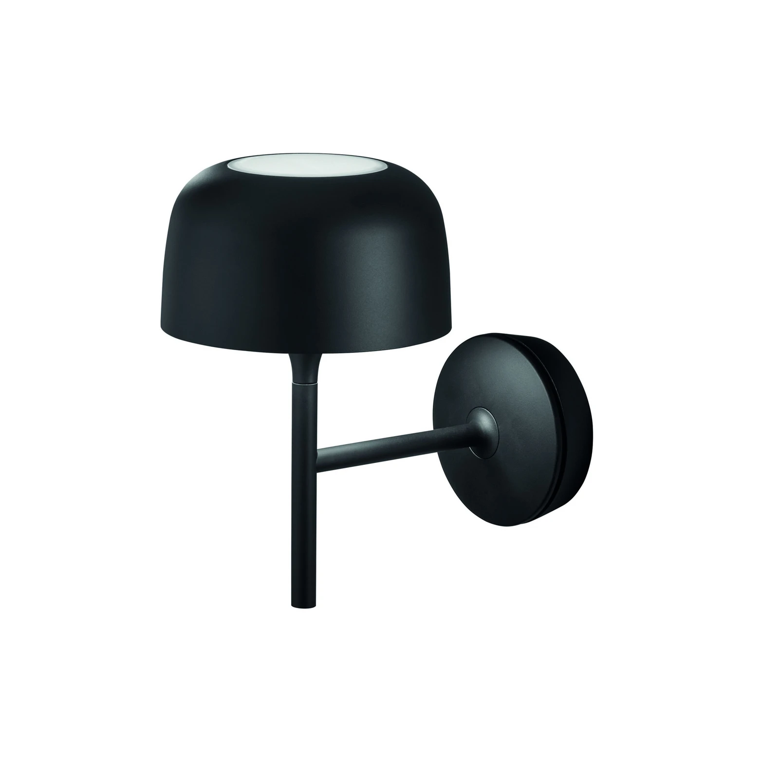 Bover LED sienas lampa Bol melns matēts, alumīnija, augstums 27 cm