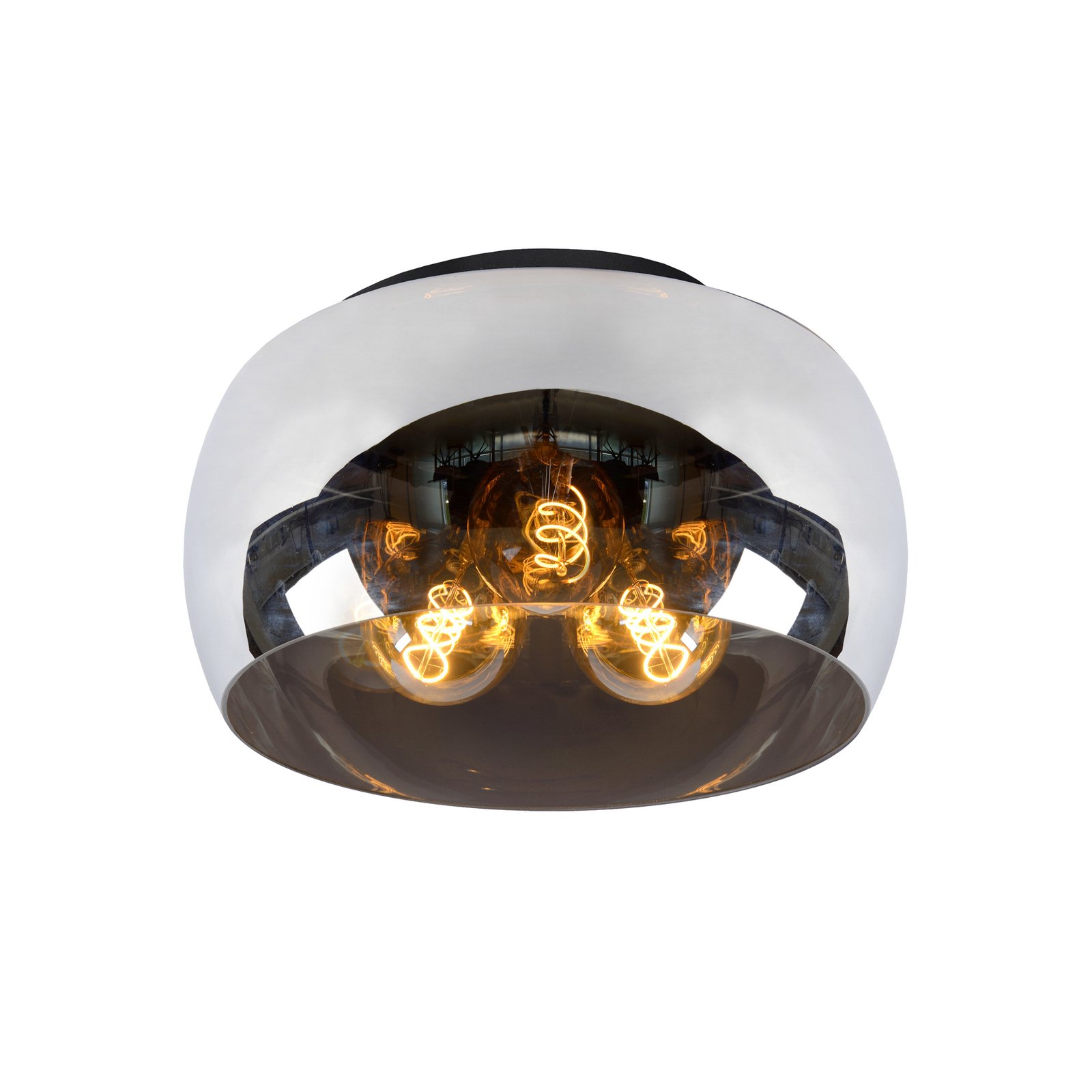 Olivia loftlampe med skærm af røgglas, Ø 40 cm