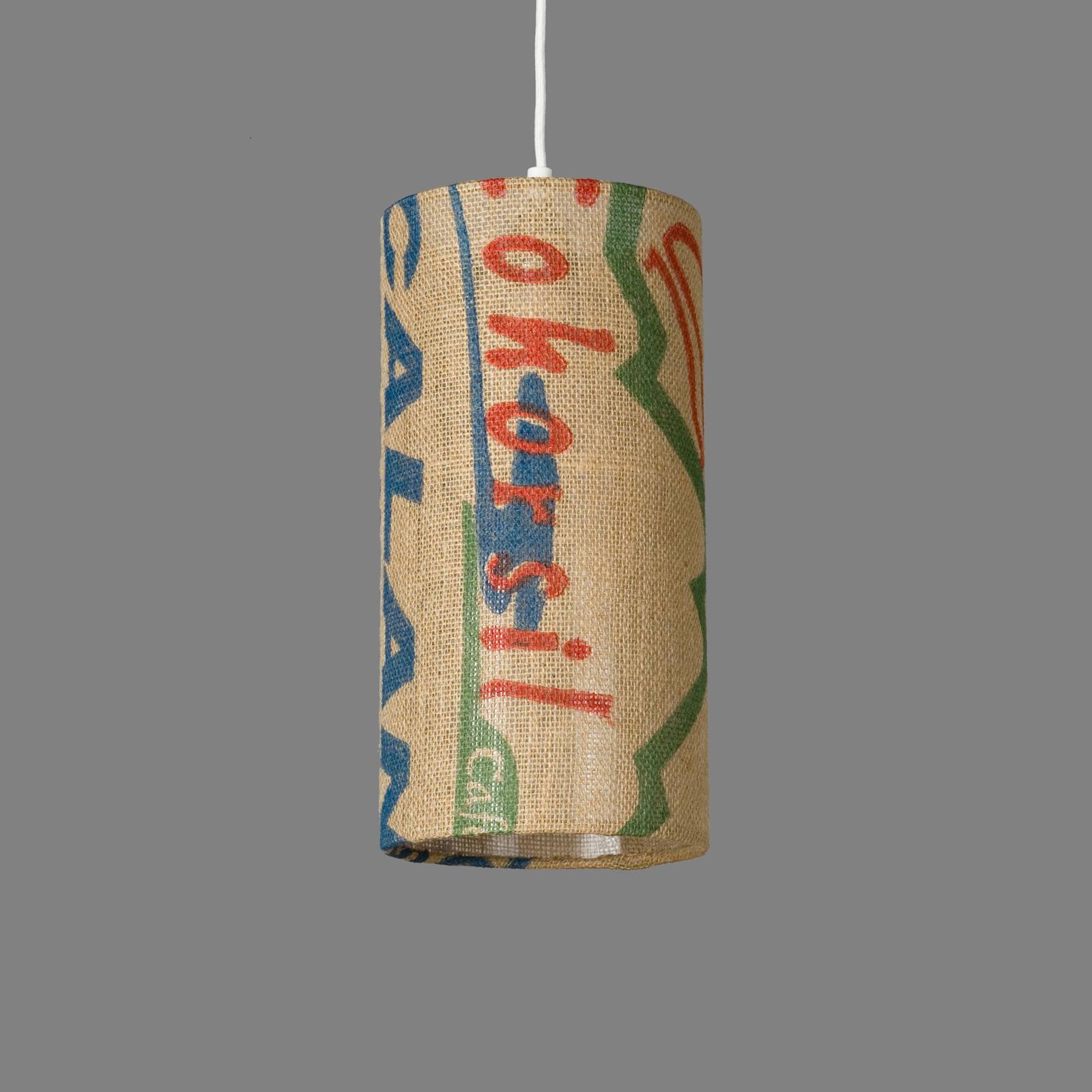 N°91 Perlbohne hængelampe af jute-kaffesæk