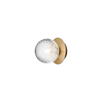 Lámpara de pared/techo Liila 1, IP44, dorada/transparente, Ø 12 cm - Nuura