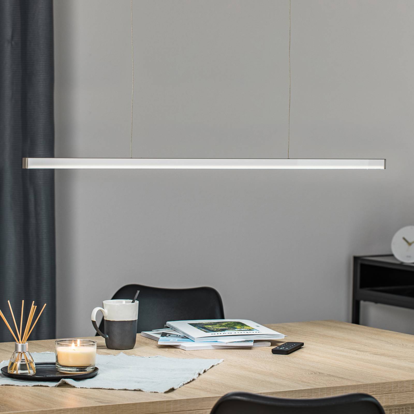 Suspension LED Orix, blanc, 90 cm de long