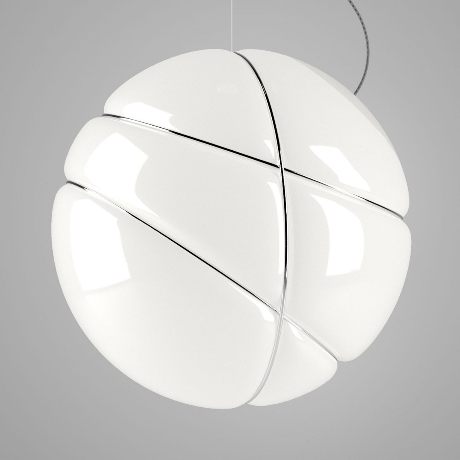 Fabbian Armilla lampă suspendată sticlă alb crom