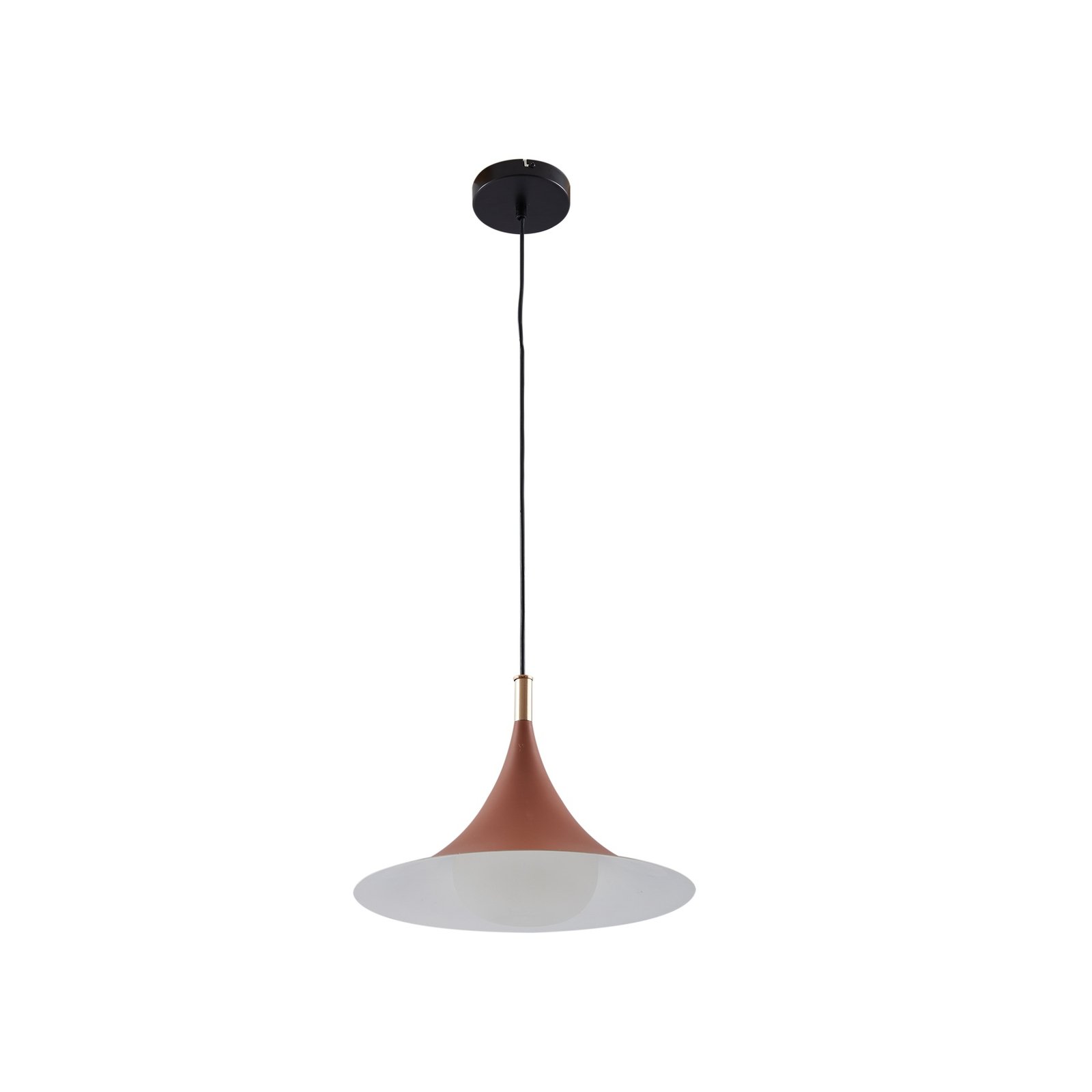 Lindby pendant light Jarl, brown, metal, Ø 35 cm, G9