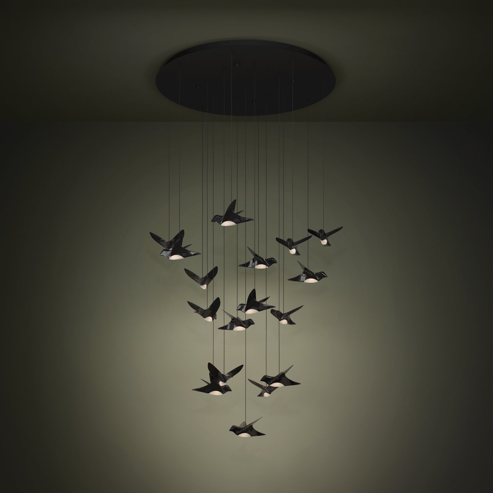 EGLO Stars Of Light LED pendant lamp Paratebueno black round 17fl