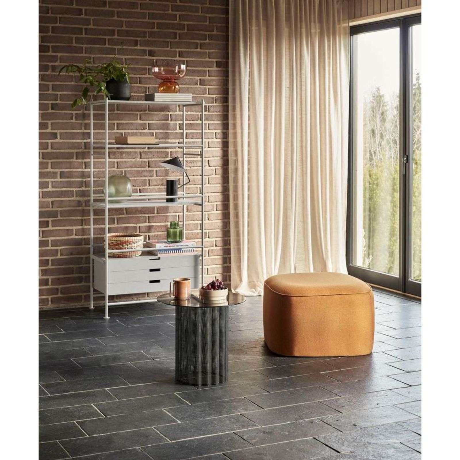 Cube Pouf Arancione - Hübsch