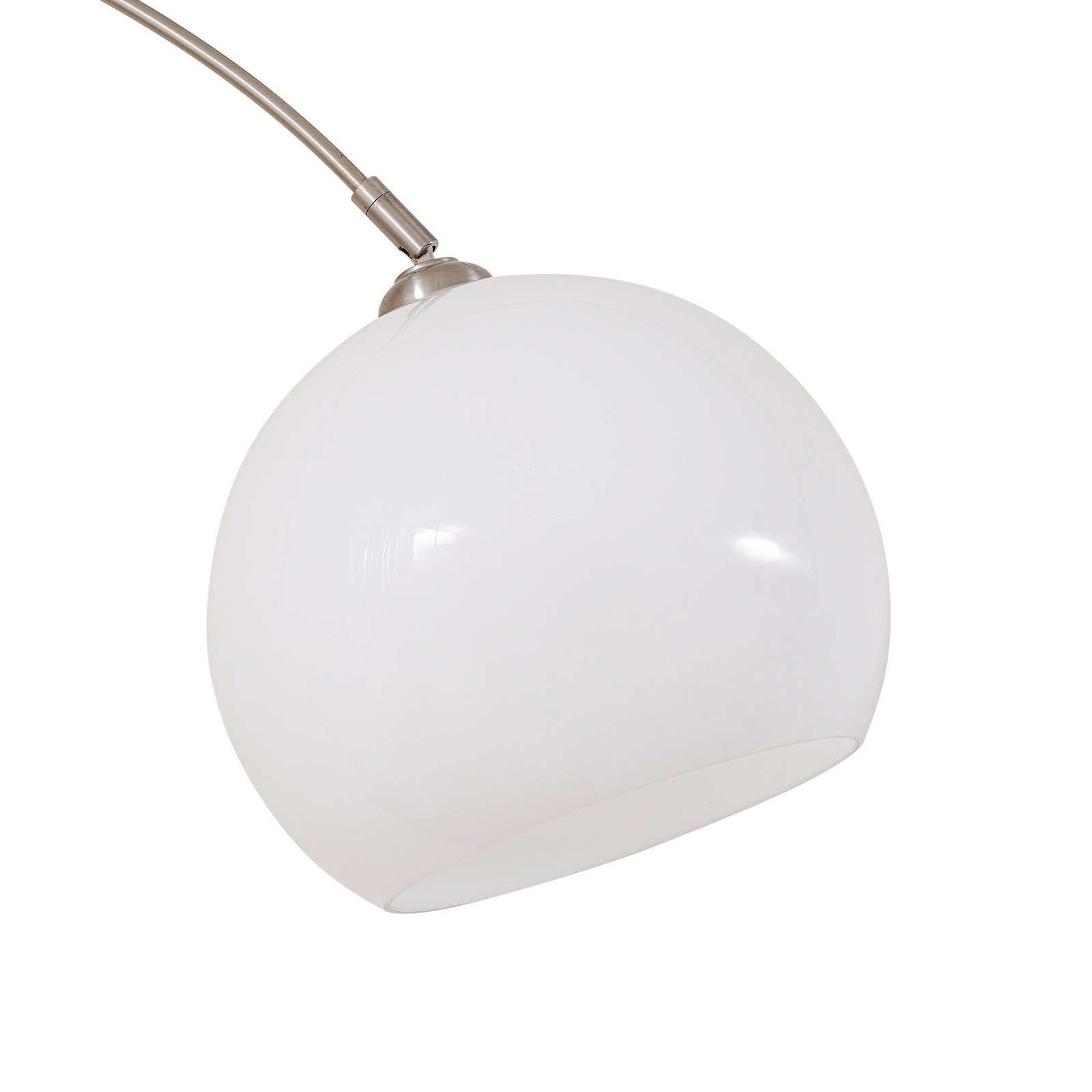 Alverton Bogenleuchte, weiß/nickel, 197 cm, Glas - Lindby Alverton Bogenleuchte, weiß/nickel, 197 cm, Glas - Lindby