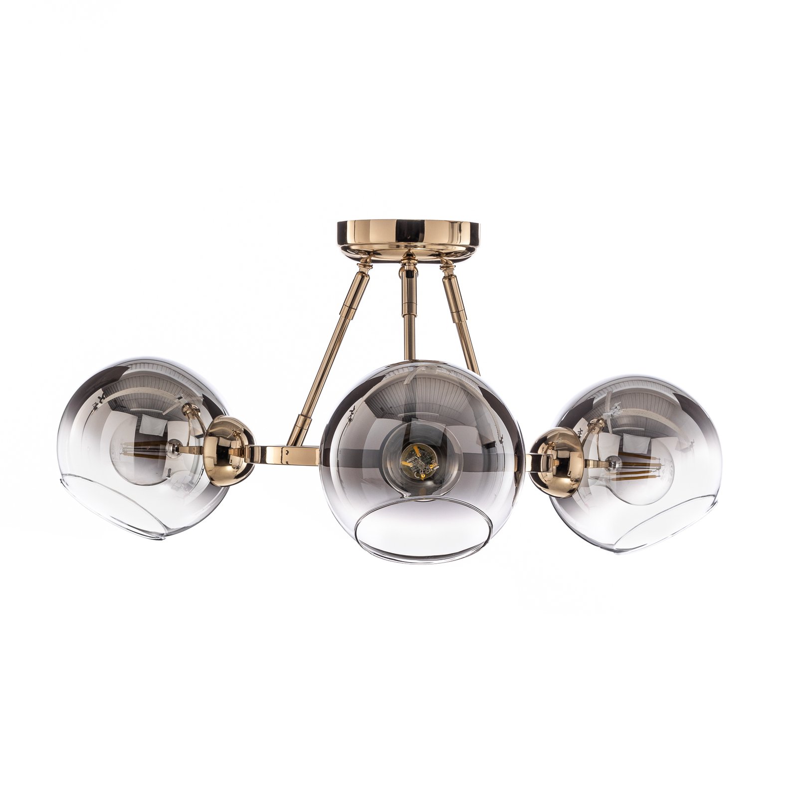 Plafondlamp Ranko, goud/chroom, 3-lamps