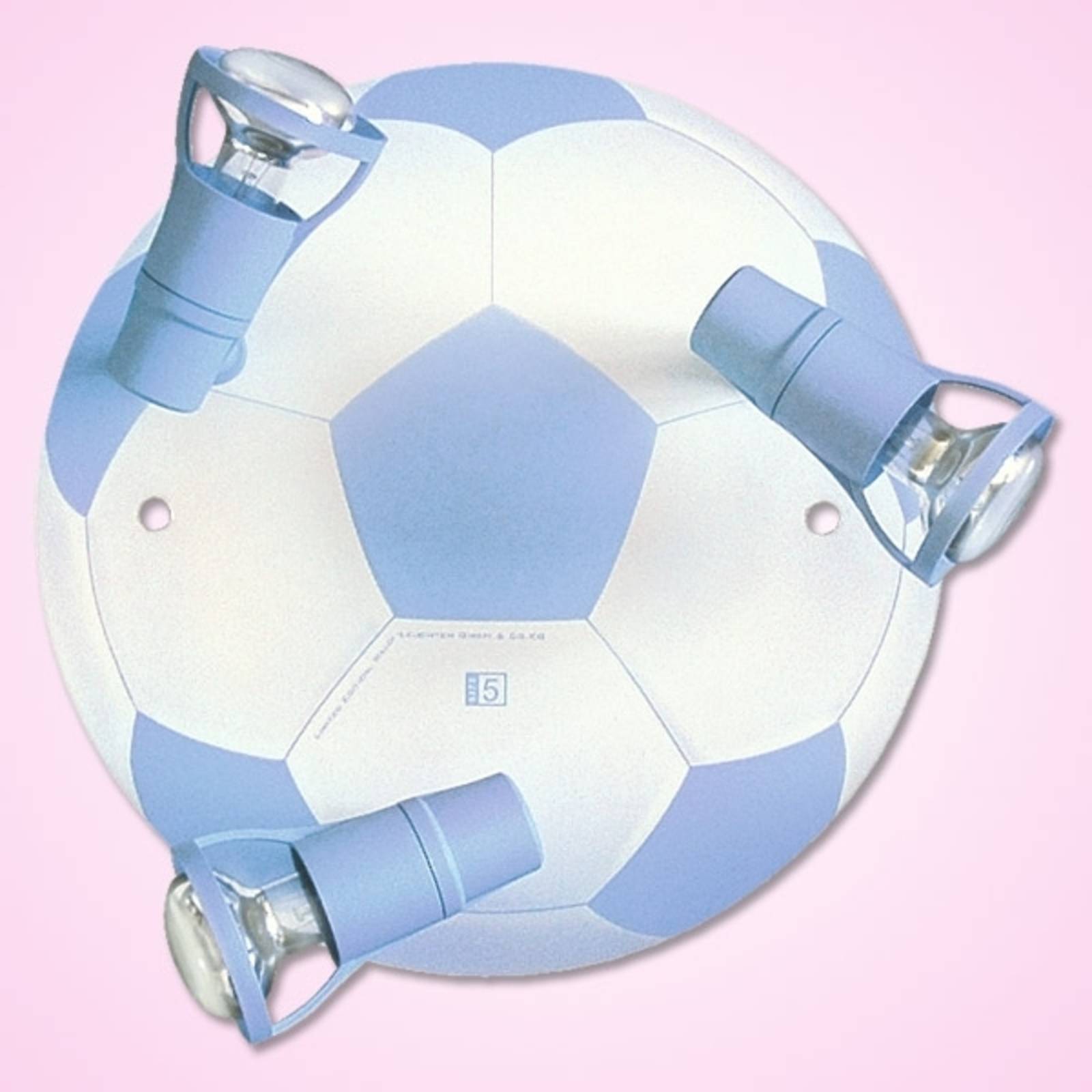 Light blue Football ceiling light with 3 bulbs Lights.co.uk