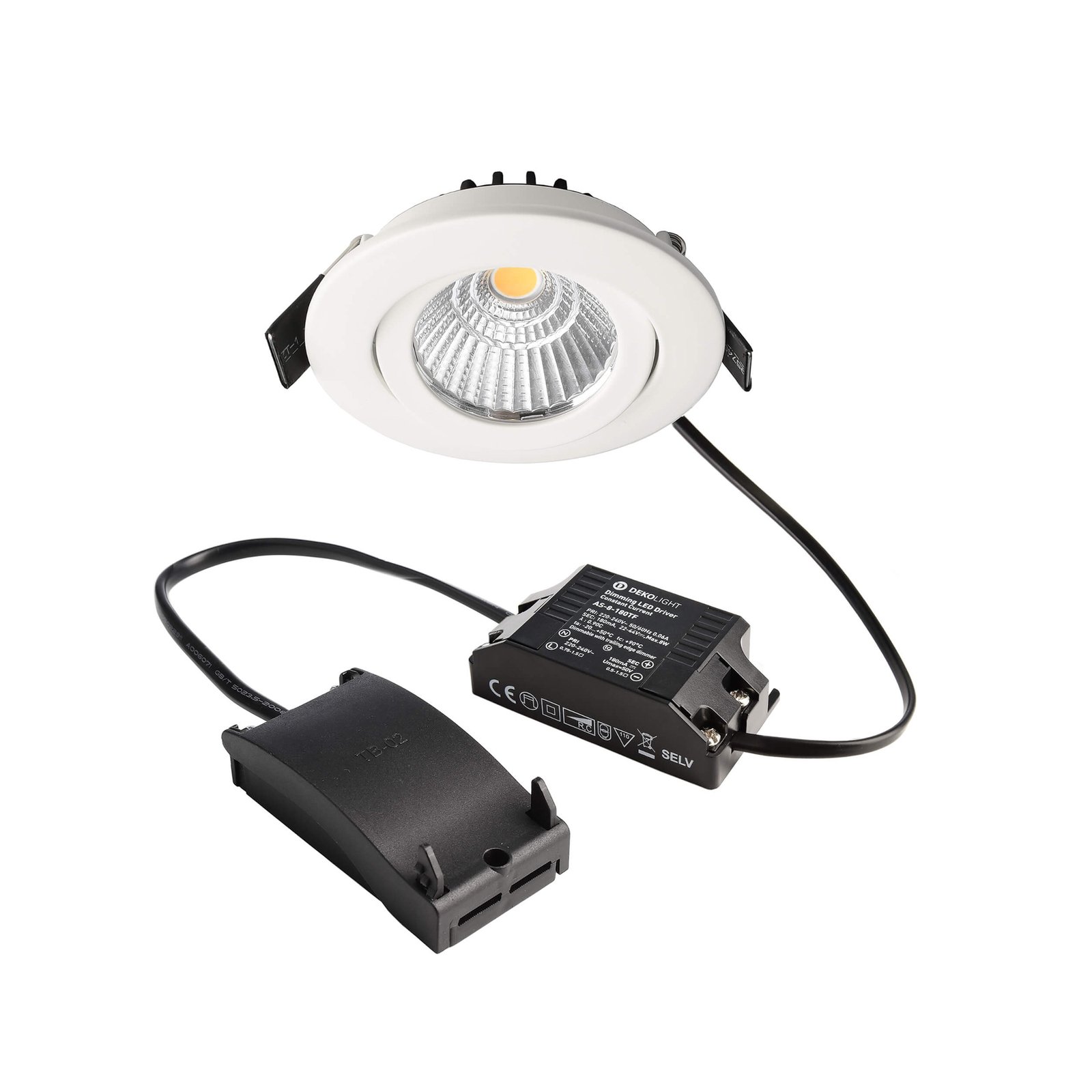 Dione LED recessed downlight 3,000 K white