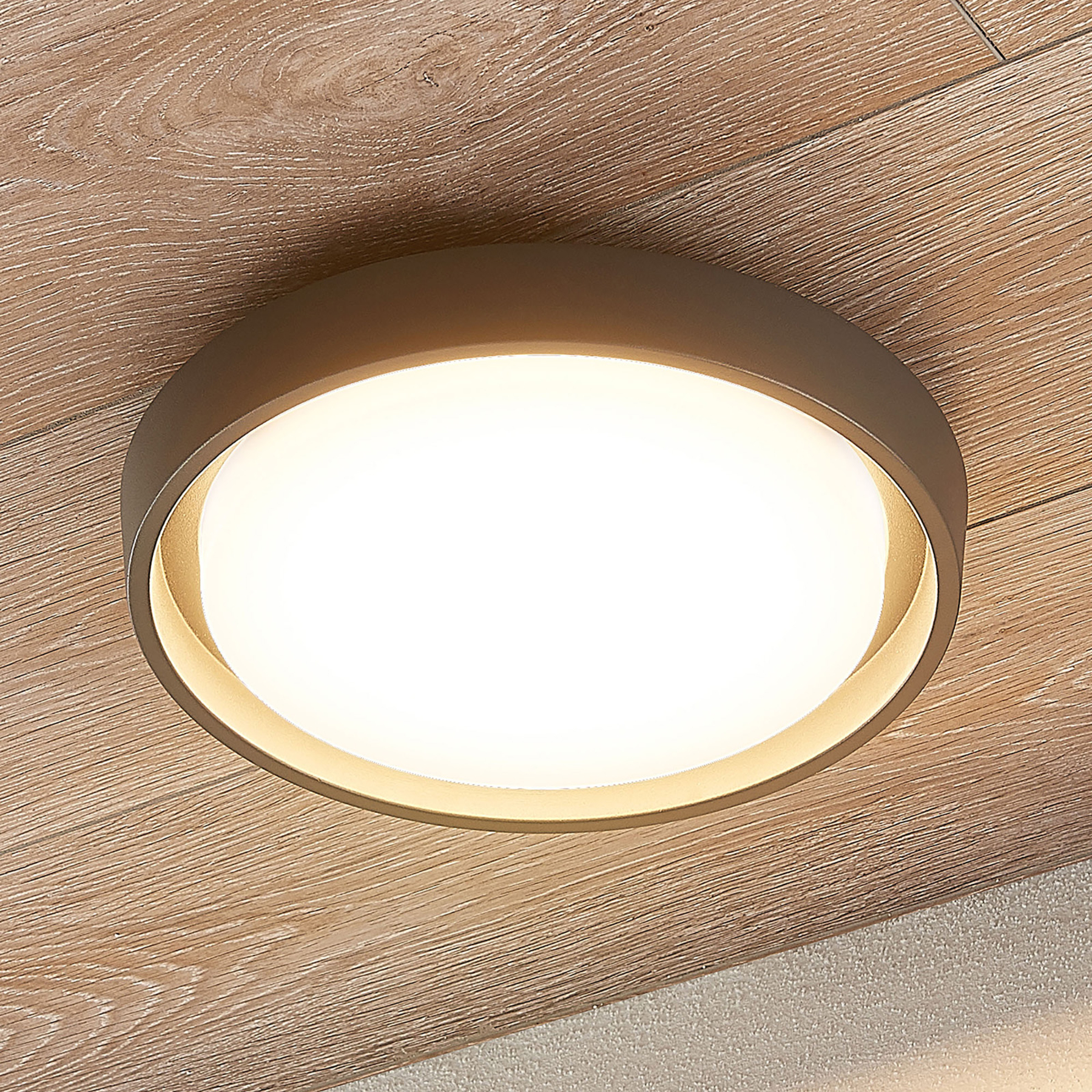 Birta LED outdoor ceiling light, round, 27 cm