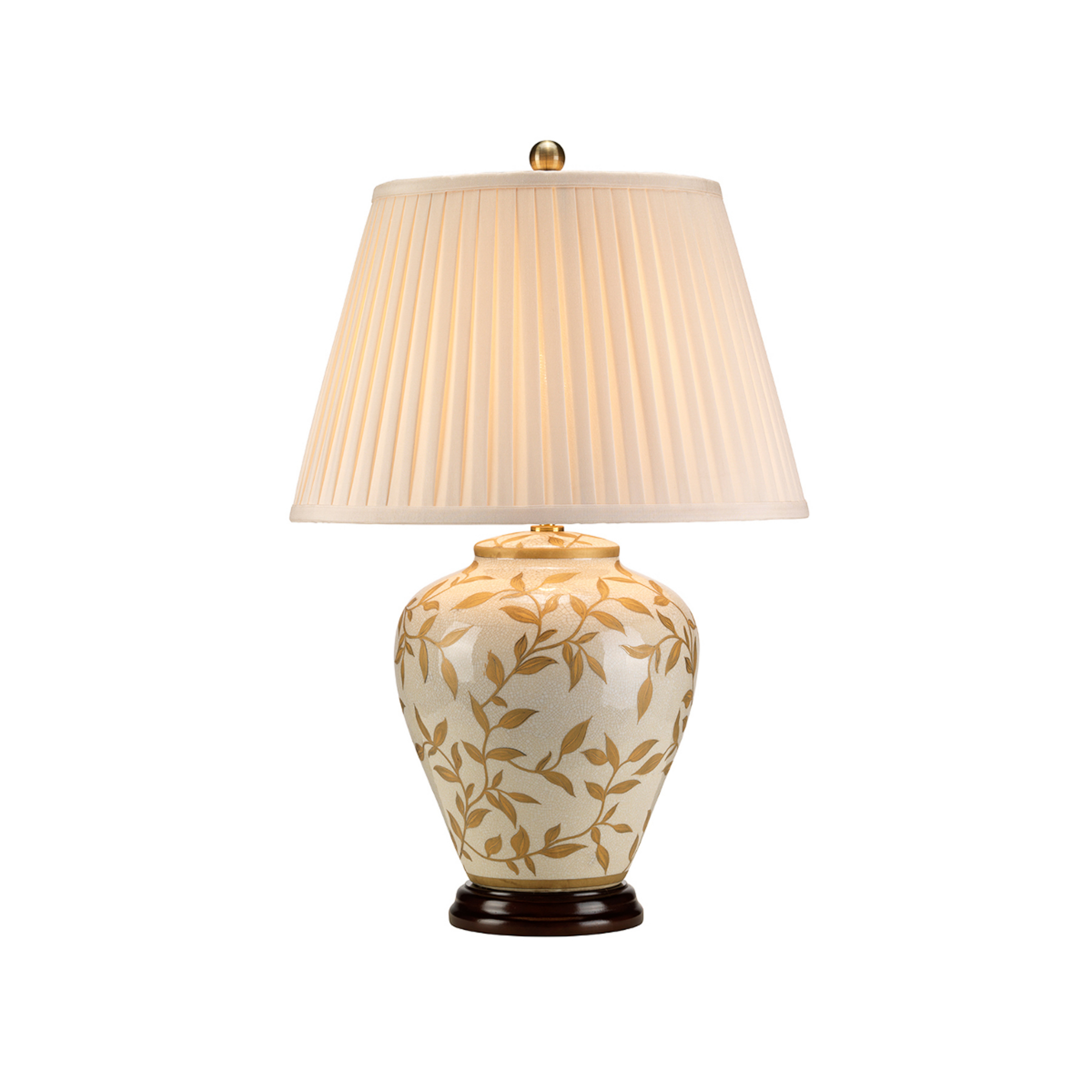 Lampe à poser Leaves avec pied en porcelaine