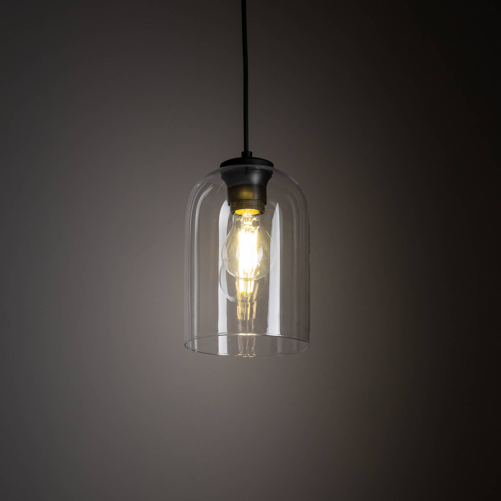 Lampa wisząca Molly, przezroczysta, Ø 14 cm, metal/szkło