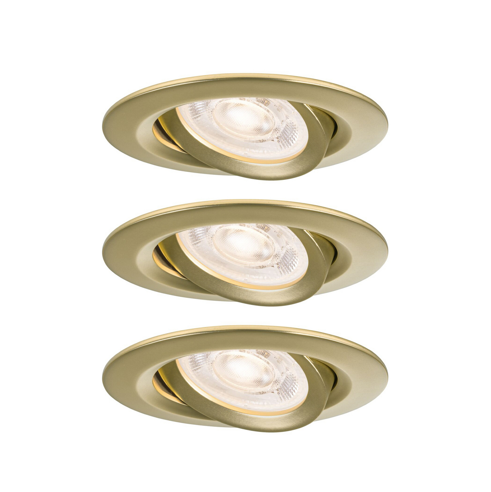 Lámpara empotrable Paulmann NOVA dorada, Ø 9 cm, orientable, atenuable, juego
