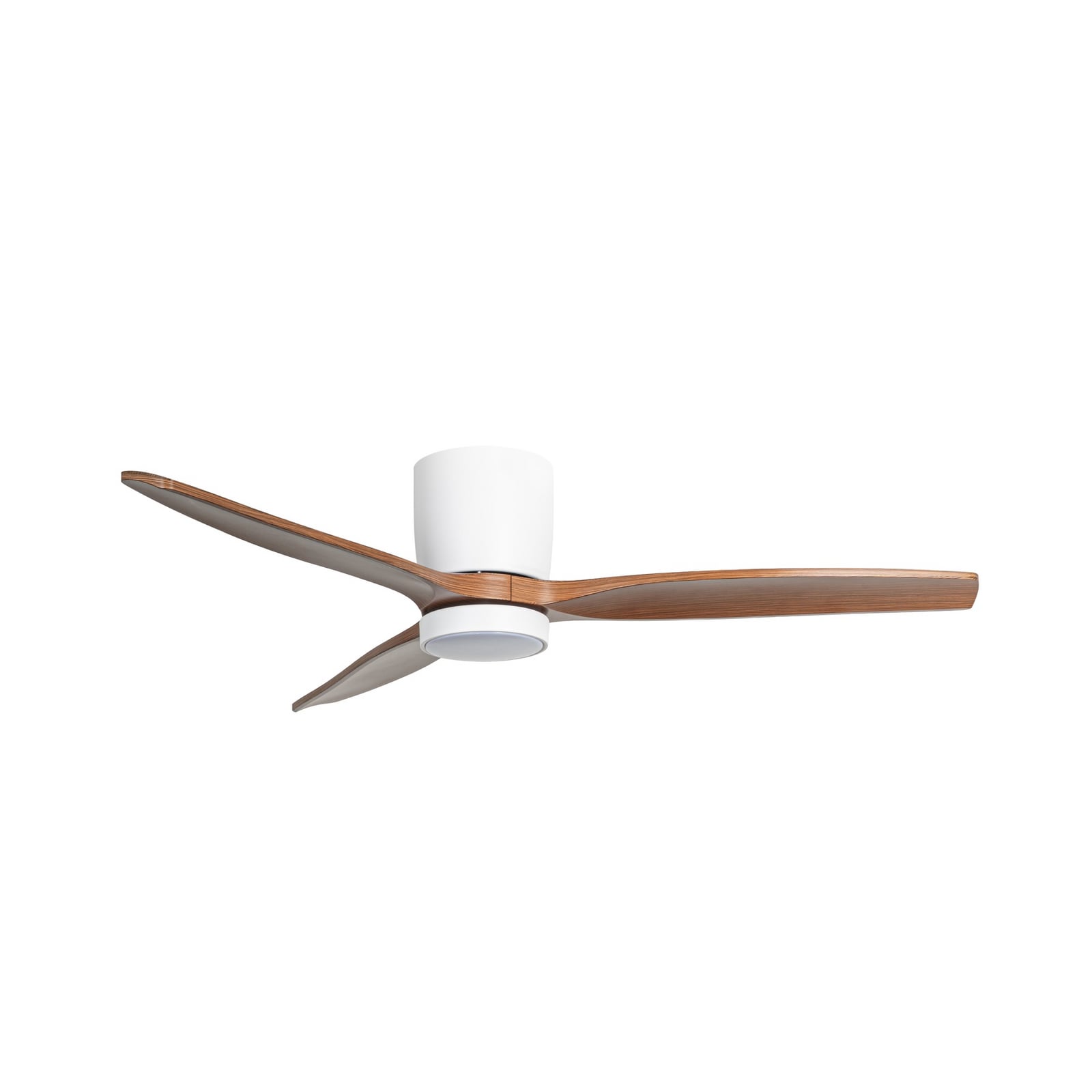 Ventilatore da soffitto LED Faipari, DC, 132 cm, bianco / legno scuro - Lucande Ventilatore da soffitto LED Faipari, DC, 132 cm, bianco / legno scuro - Lucande