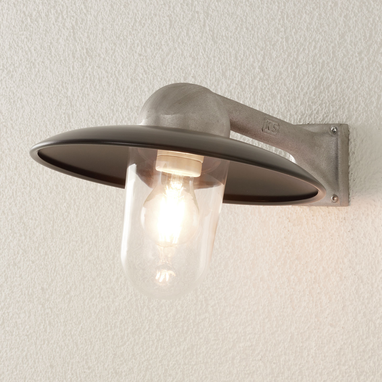 K. S. Verlichting Outdoor wall light Stabila, alu/black, aluminium, glass, E27, 75 W, energy efficiency: A++, W: 38 cm, H: 24 cm
