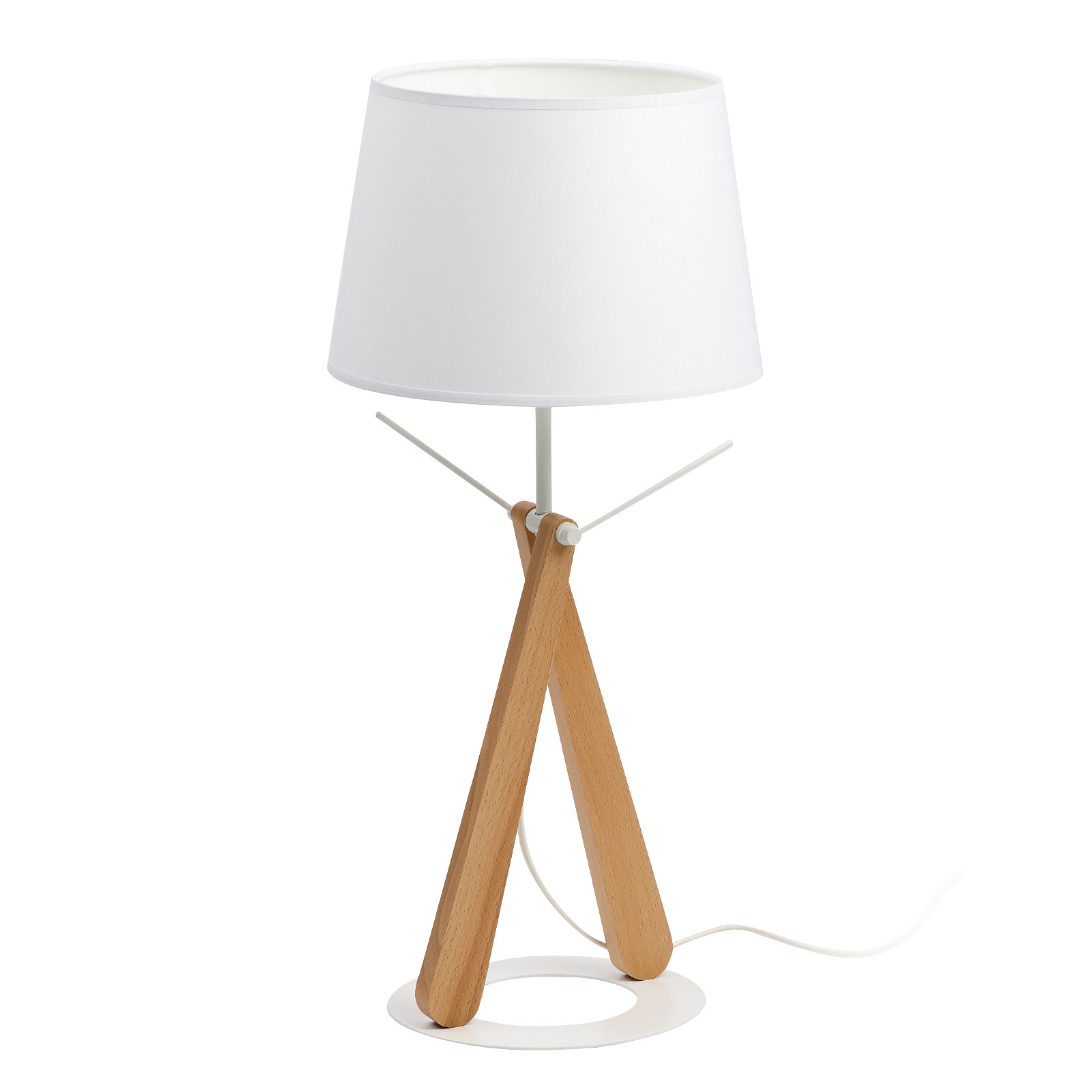 Lampa stołowa Zazou LT biała / jasne drewno