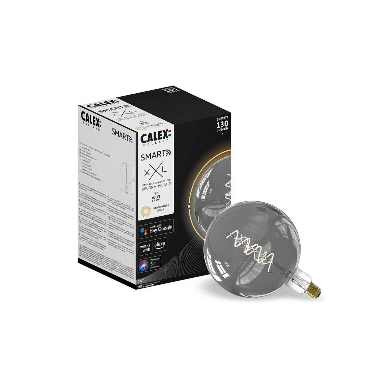 Calex Kalmar LED-Lampe E27 5W G200 1800K dim titan