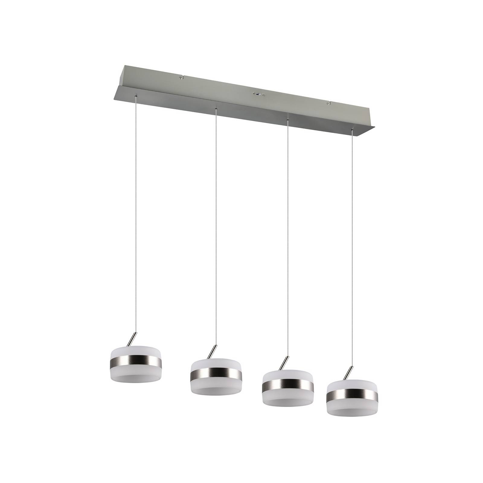 LED-Pendellampe Dios, nickelfarben, Länge 85 cm, CCT, 4-flg.