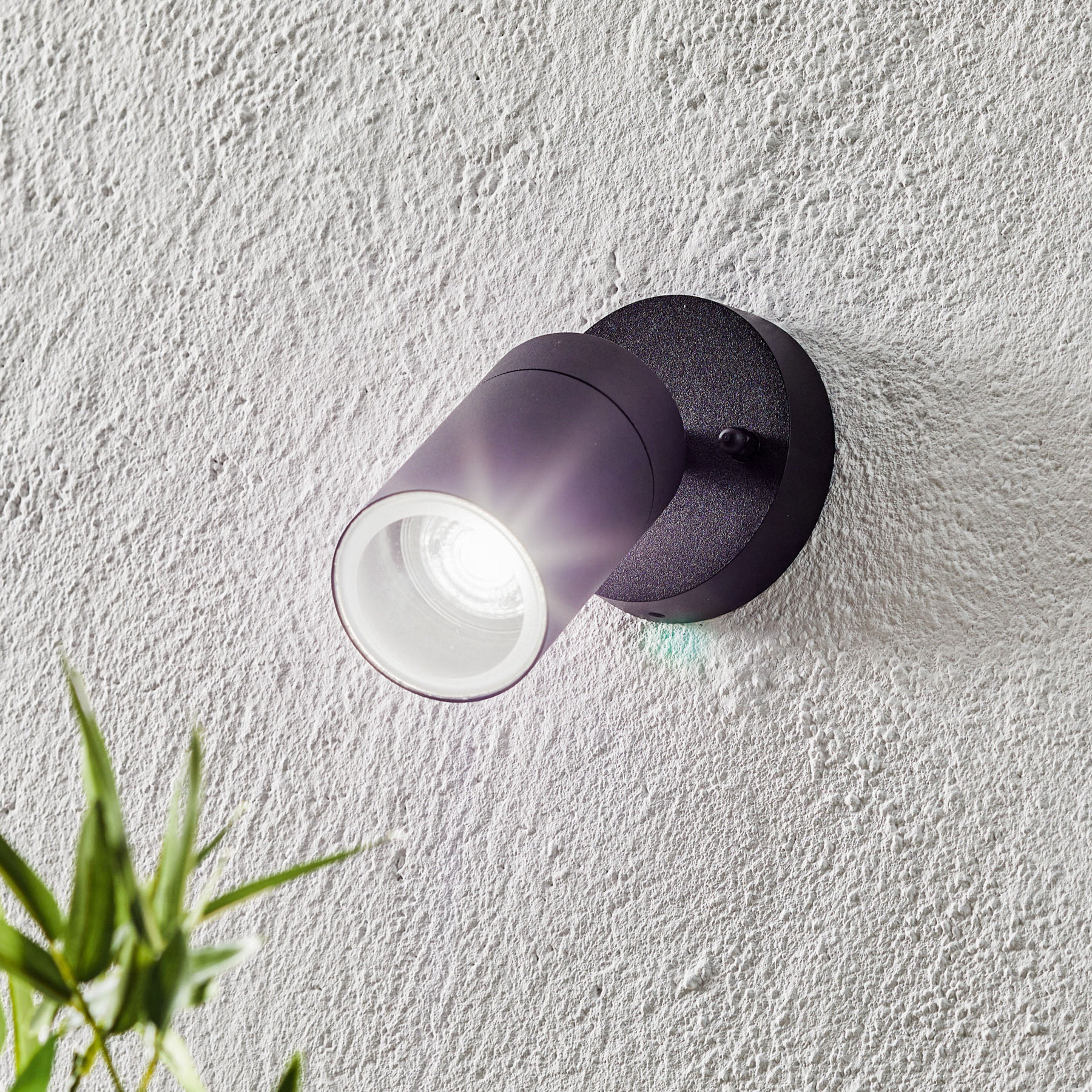 Εξωτερικό φωτιστικό τοίχου New Modena, προβολέας GU10, μαύρο