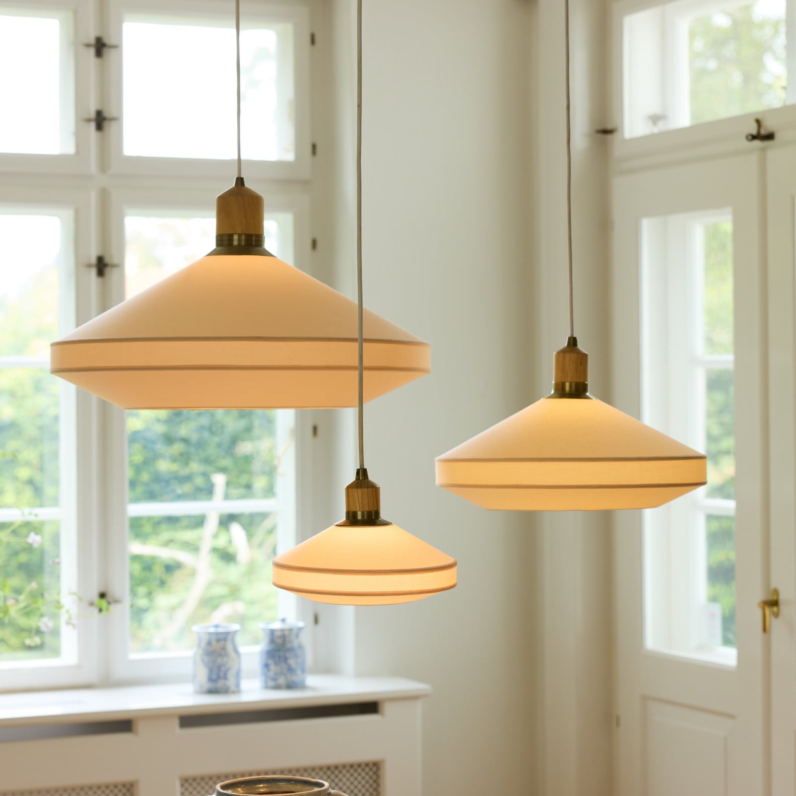 PARIS SOFT hængelampe, creme, tekstil, Ø 40 cm Halo Design - Spisestue - Stof / tekstil - Med én lyskilde billede