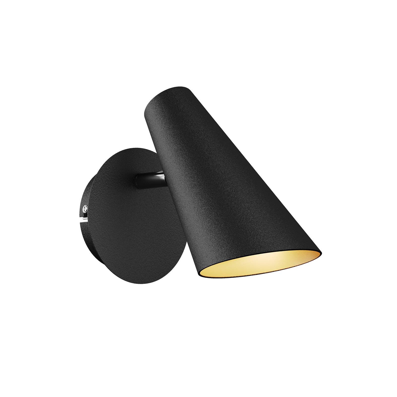 Lucande Wibke wall light in black, for Living / Dining Room, metal, GU10, 28 W, W: 9 cm, H: 24 cm