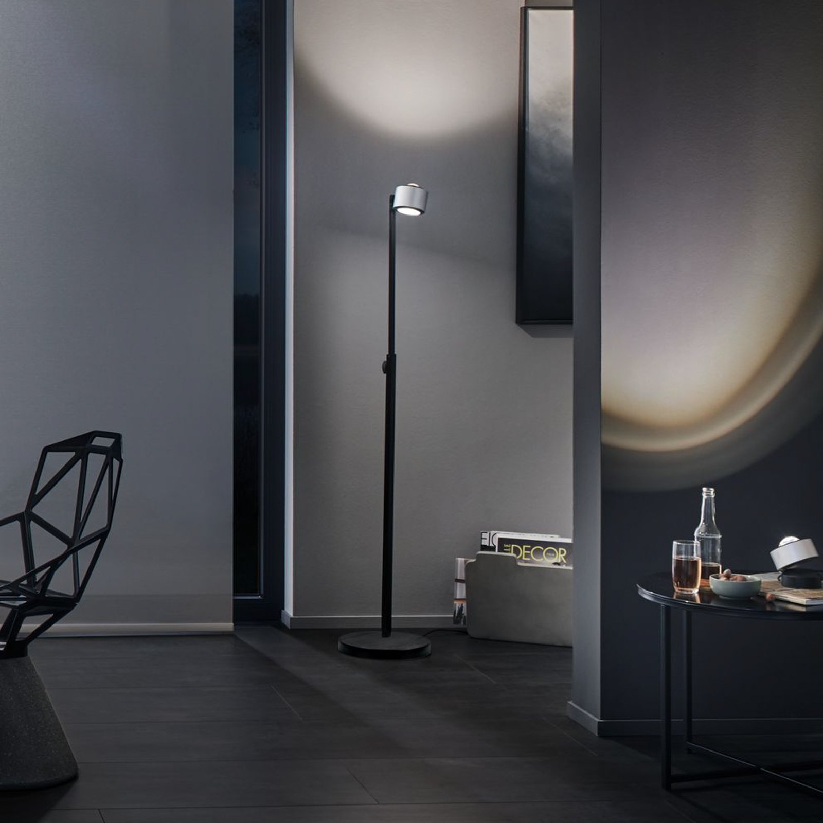 Aldan Floor Lamp Dim. Black/Brushed Alu - Paulmann