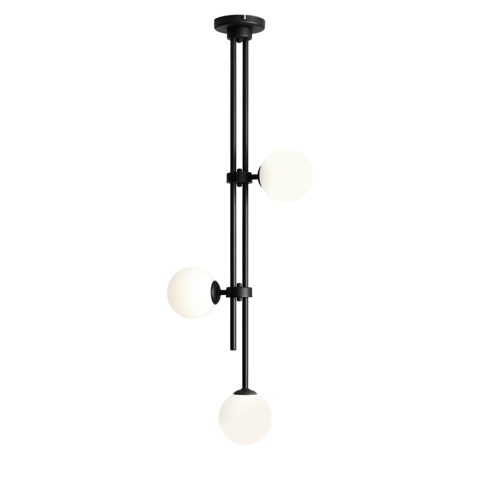 Plafonnier 1073PL_E1, à 3 lampes, noir