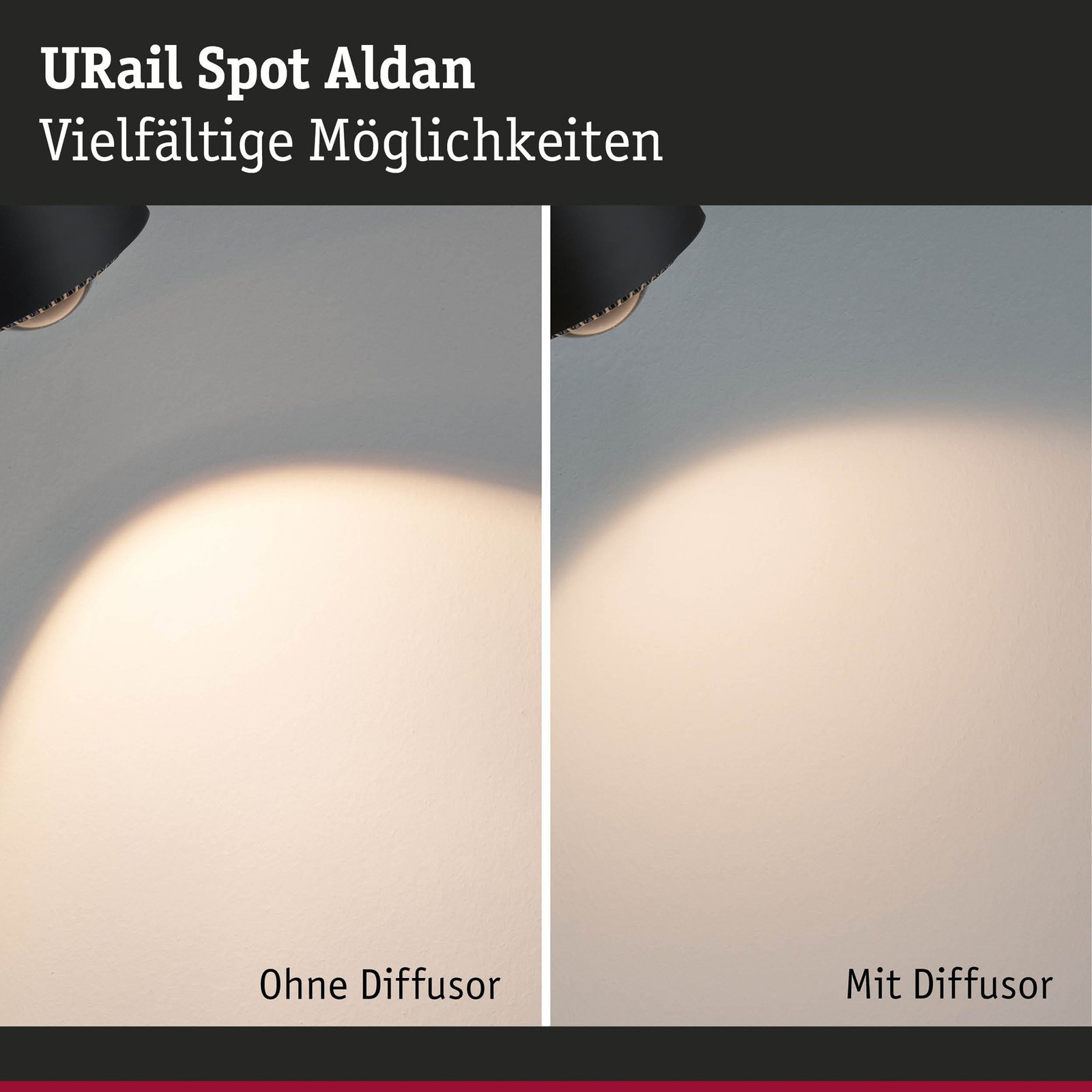 Paulmann URail Aldan LED spot, zwart mat, metaal, CCT