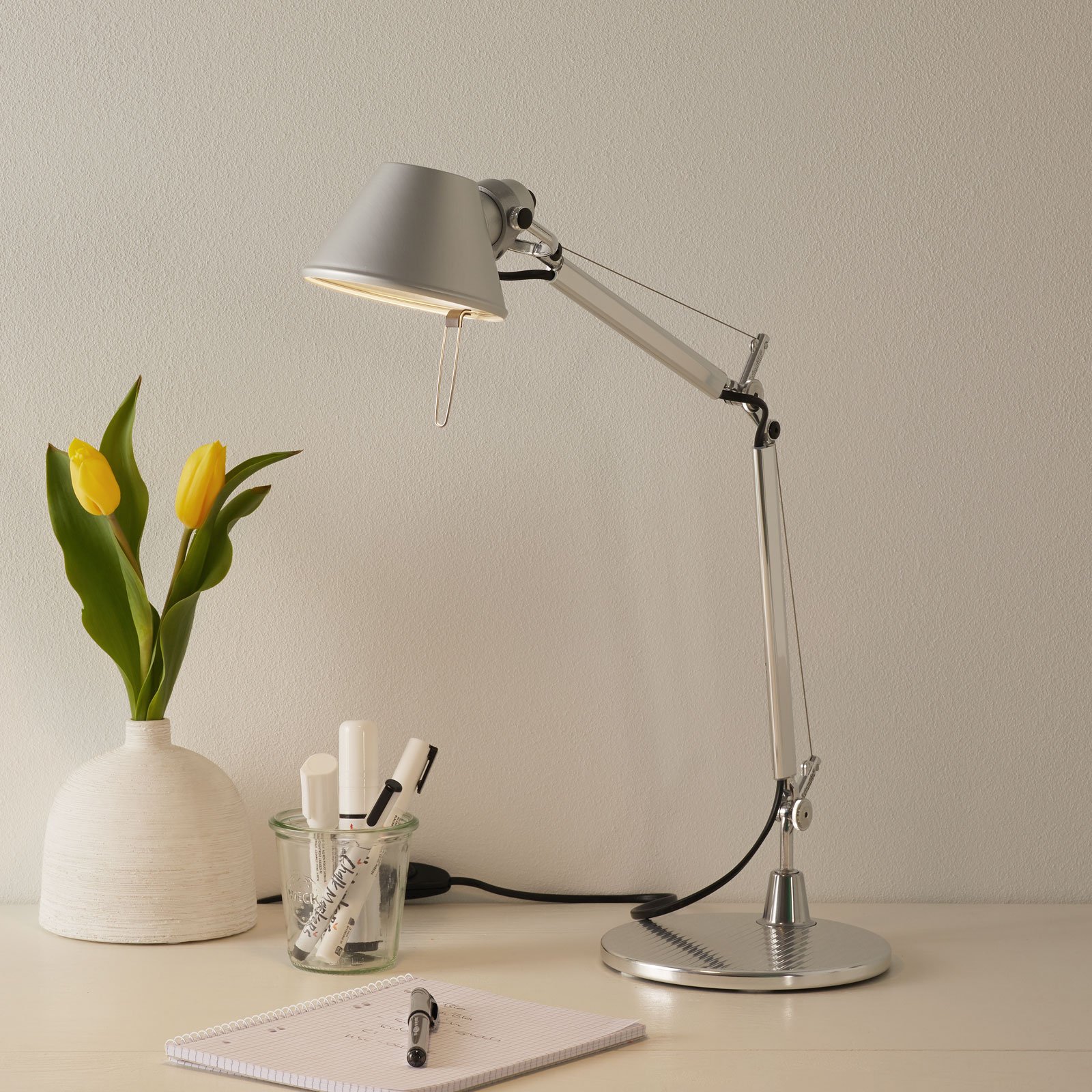 Tolomeo Micro designer table lamp, alu