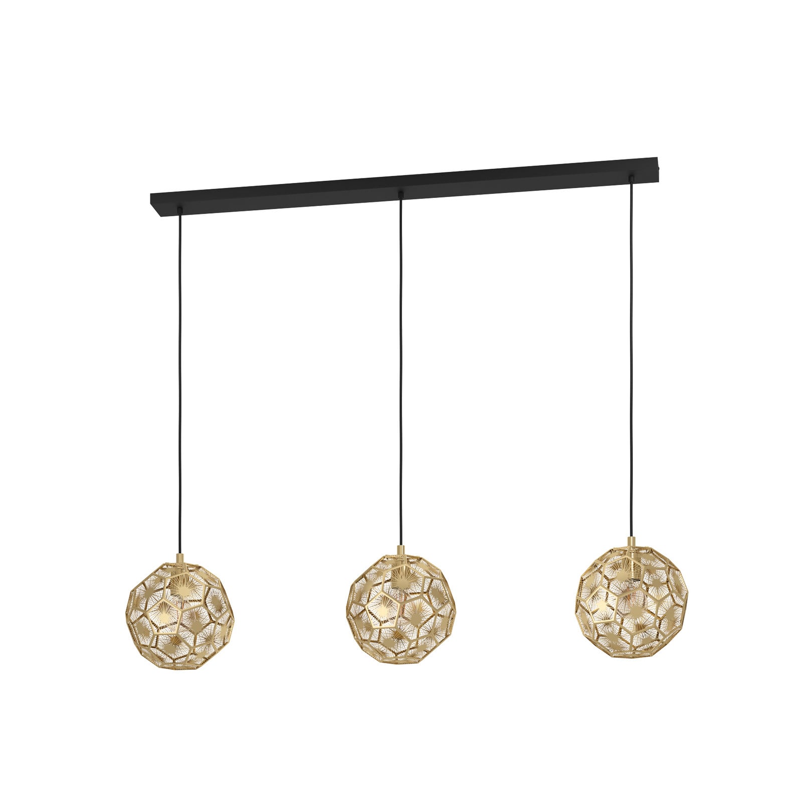 EGLO Lampă suspendată Skoura culoare alamă lungime 130 cm 3 becuri din oțel - Camera de zi / sufragerie - Modern - alamă negru - Metal