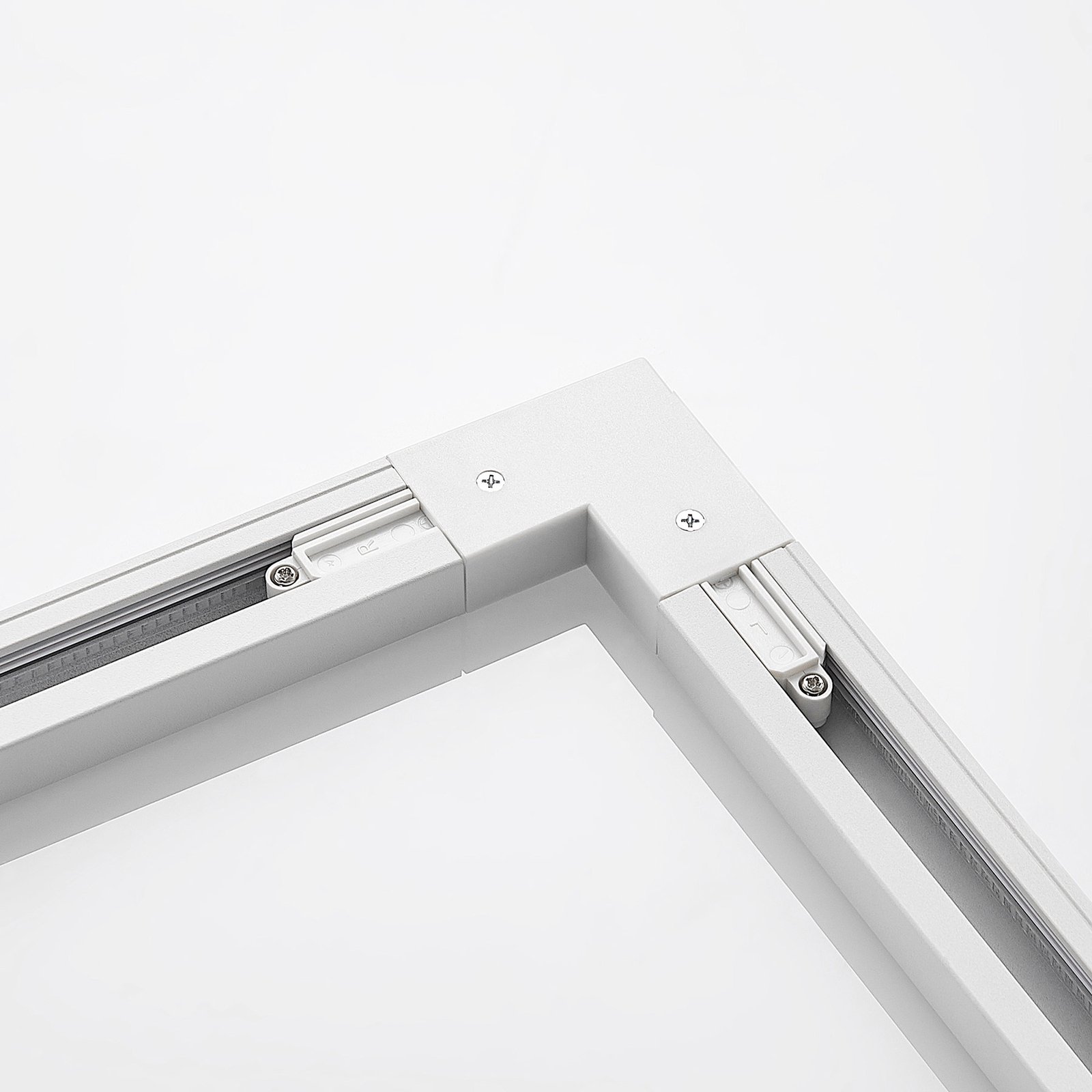 Lindby corner connector Linaro, white, single-circuit track lighting system
