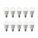 Lindby LED-pirn, E27, 11 W, opaal, 3000 K, 10 tk, komplektis