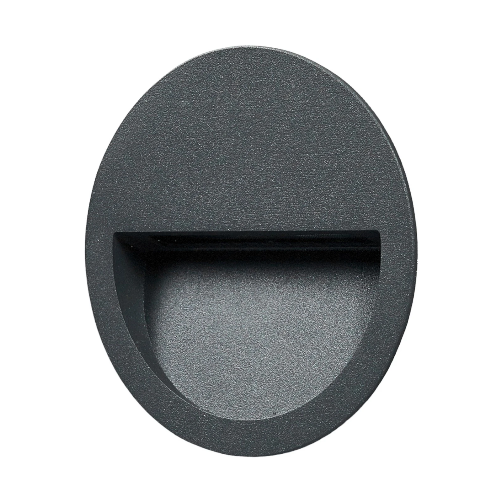 Lucande LED-Wandeinbauleuchte Loya, Ø 11,5 cm, grau, IP54
