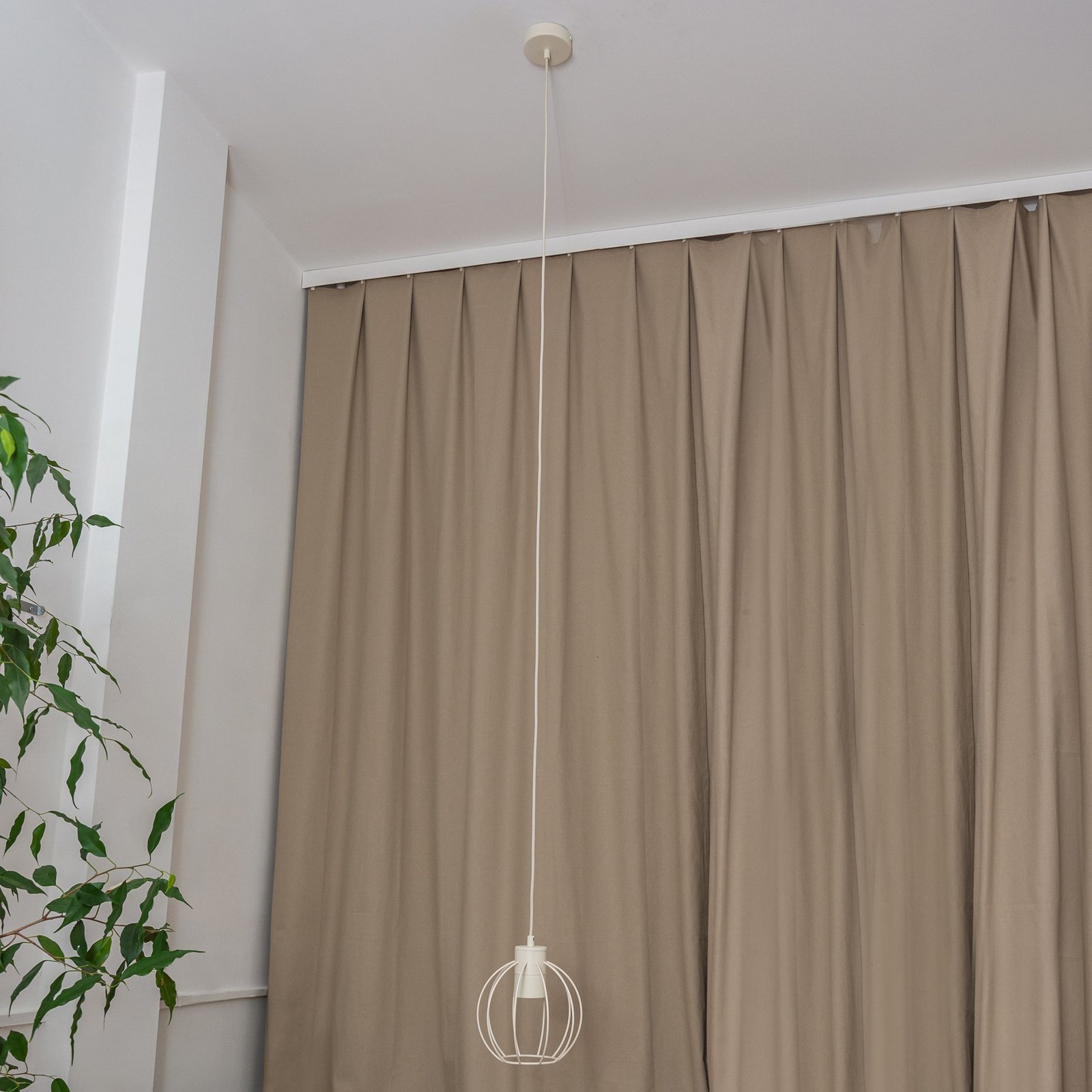 Lampa wisząca STARLIGHT, kremowa biel, 1-punktowa, Ø 18 cm, metal