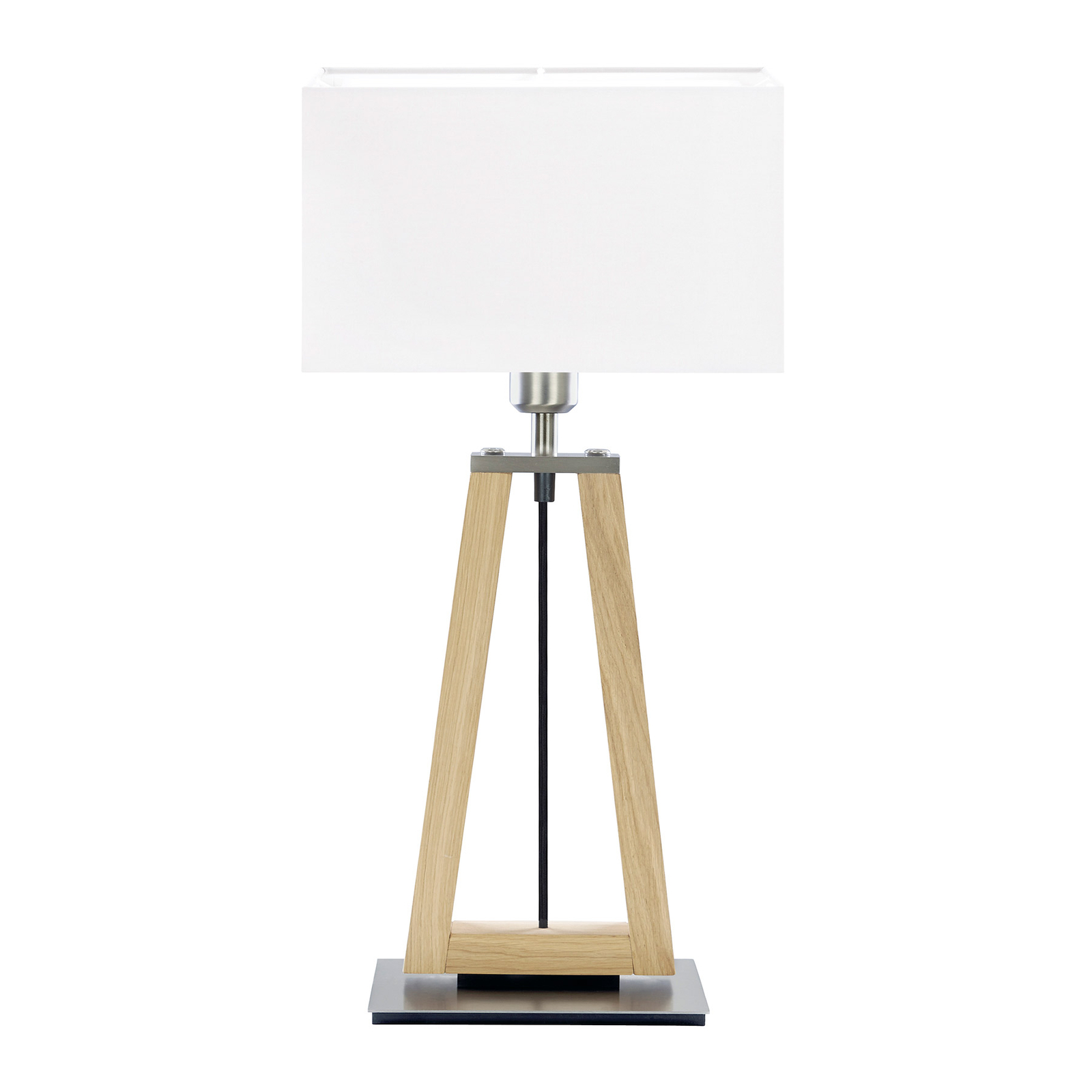 HerzBlut Bi Bob table wooden base fabric lampshade