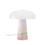 Bordlampe Glossy, rosa/hvit, høyde 24 cm, marmor/glass