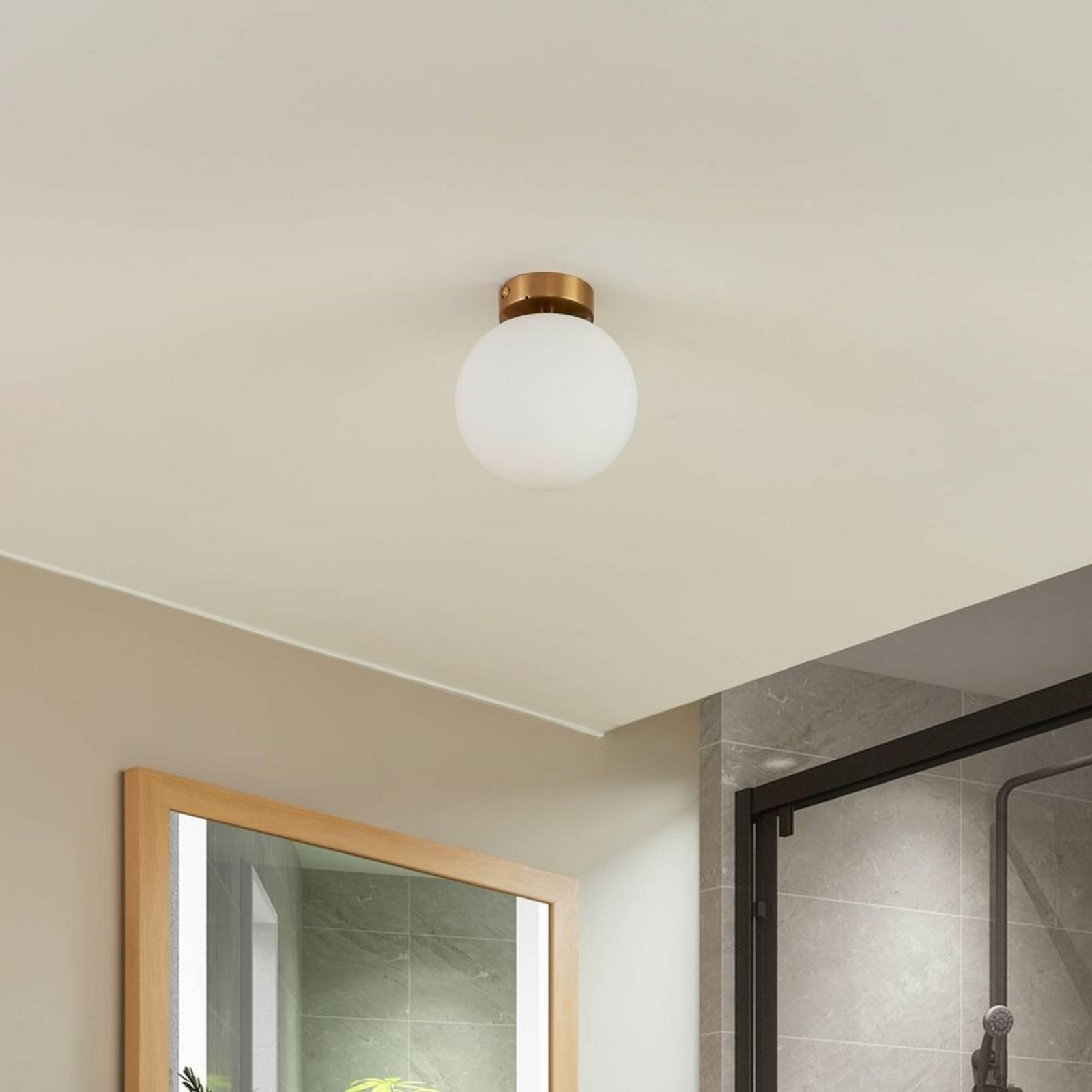 Bidolo Ceiling Lamp IP44 Brass - Lucande