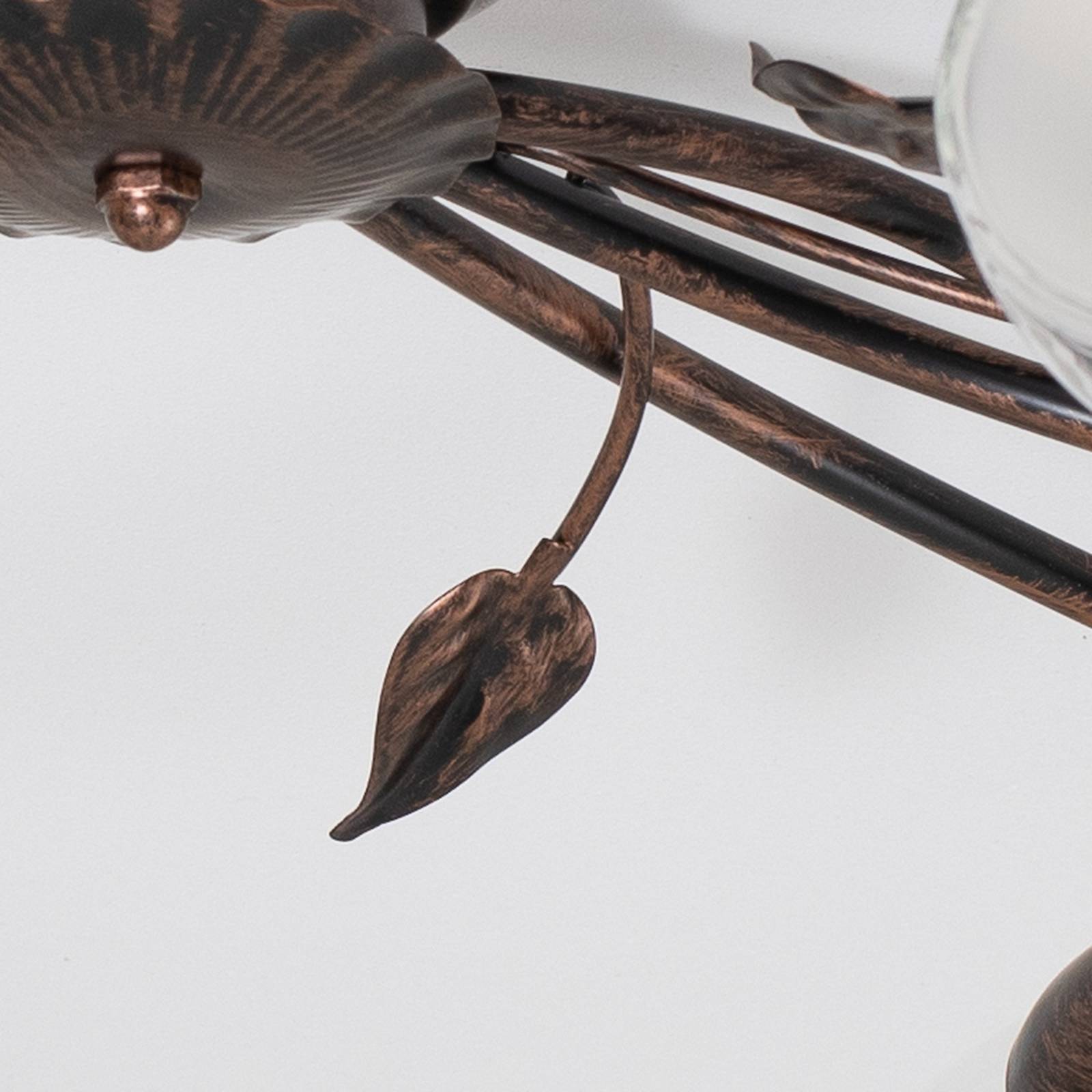 Lampa sufitowa Liliana, 6-punktowa, czarna, czerwono-złota, metal