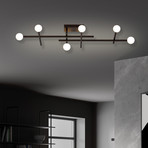 Bopp LED-Deckenleuchte Cross, schwarz, Aluminium, 6-flammig