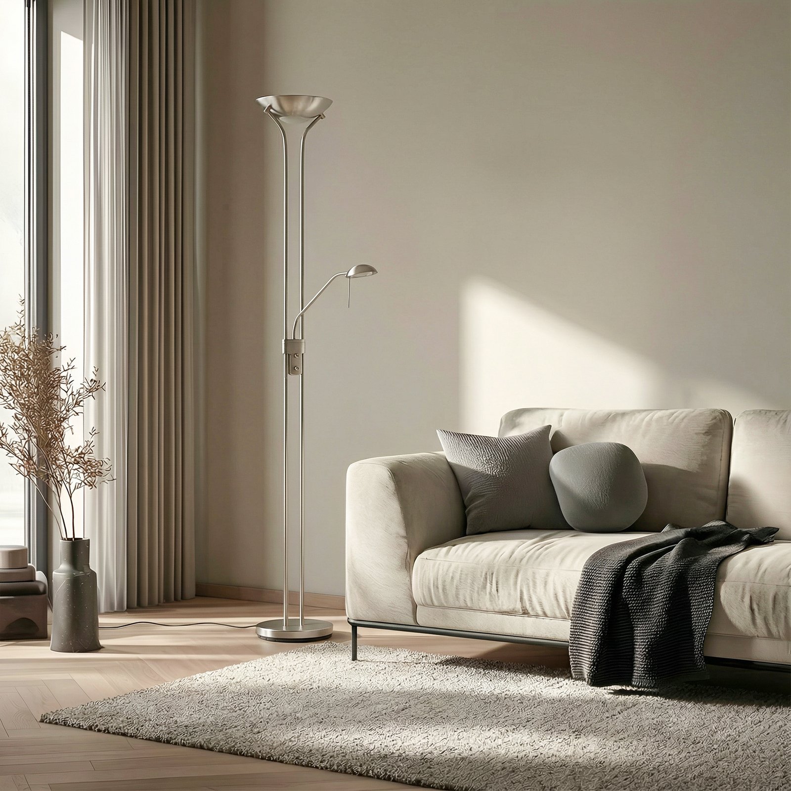 Josefin LED Lampadaire Nickel - Lindby