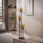 Stojací lampa Cocoon, sklo, jantarová, 3 žárovky, E27, 168 cm