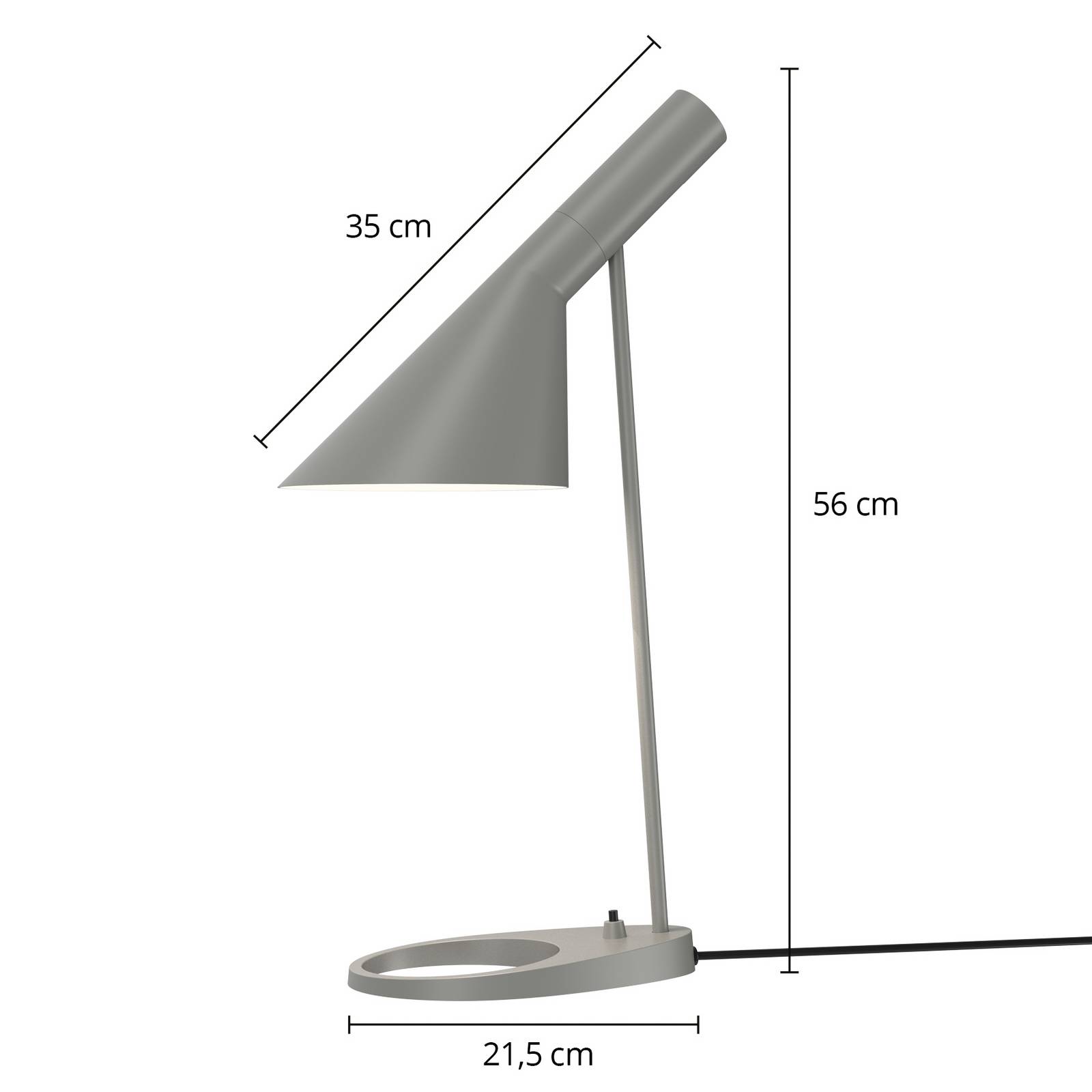 Louis Poulsen Designová stolní lampa Louis Poulsen AJ šedá