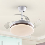 LED stropni ventilator Vento bel/bronz/dim, Ø 90 cm tih