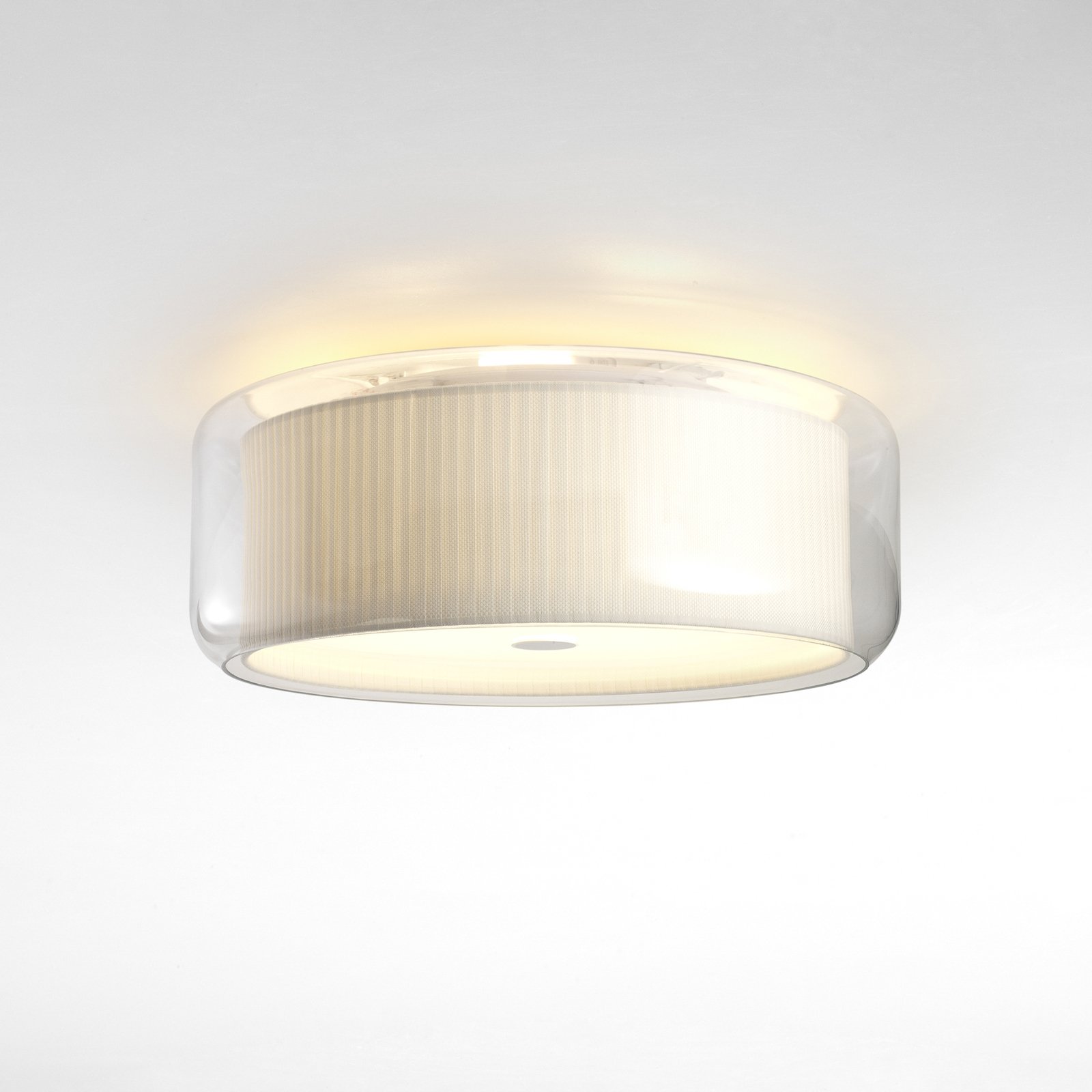 MARSET Mercer C ceiling lamp, glass and cotton
