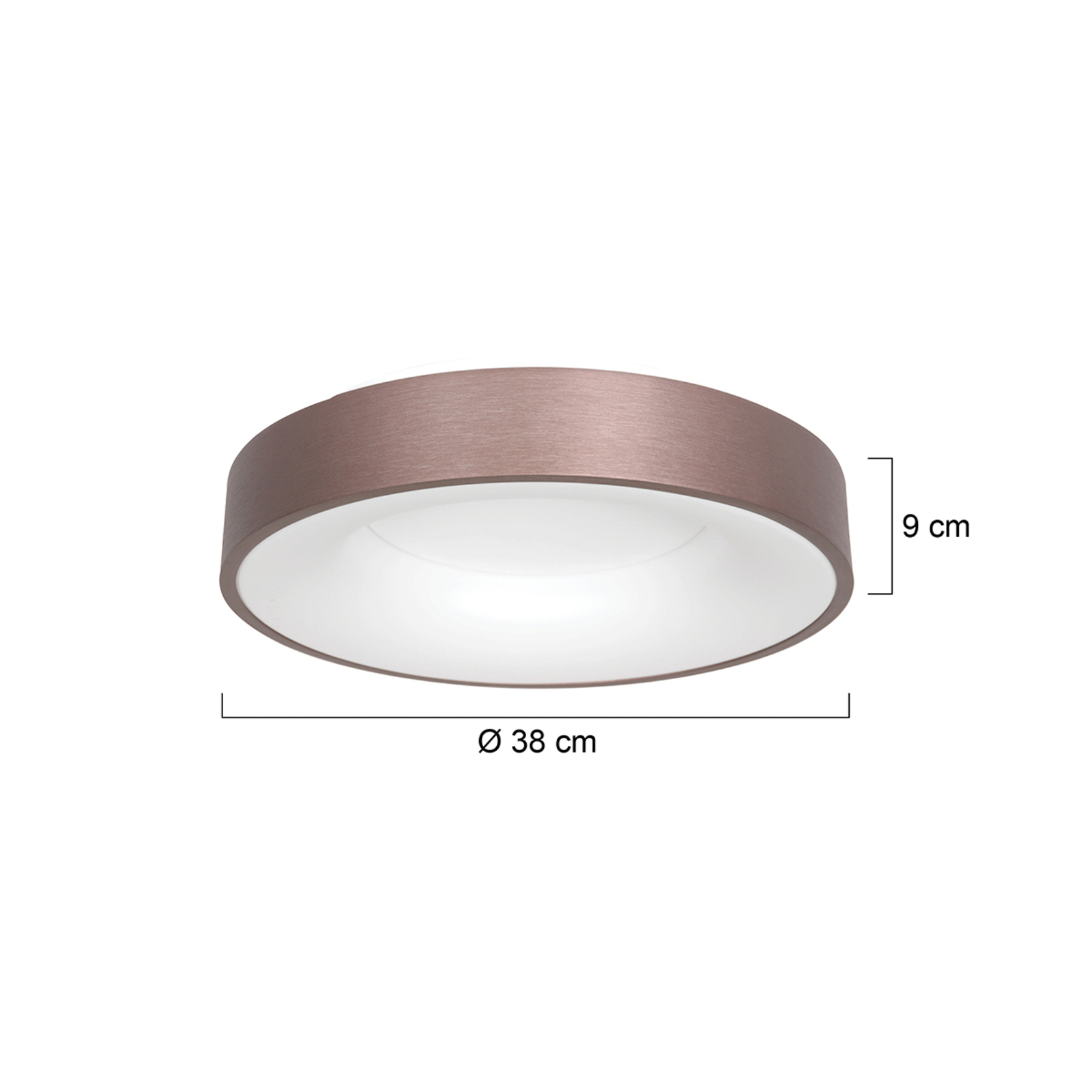 LED-Deckenleuchte Ringlede, 2.700 K Ø 38 cm bronze